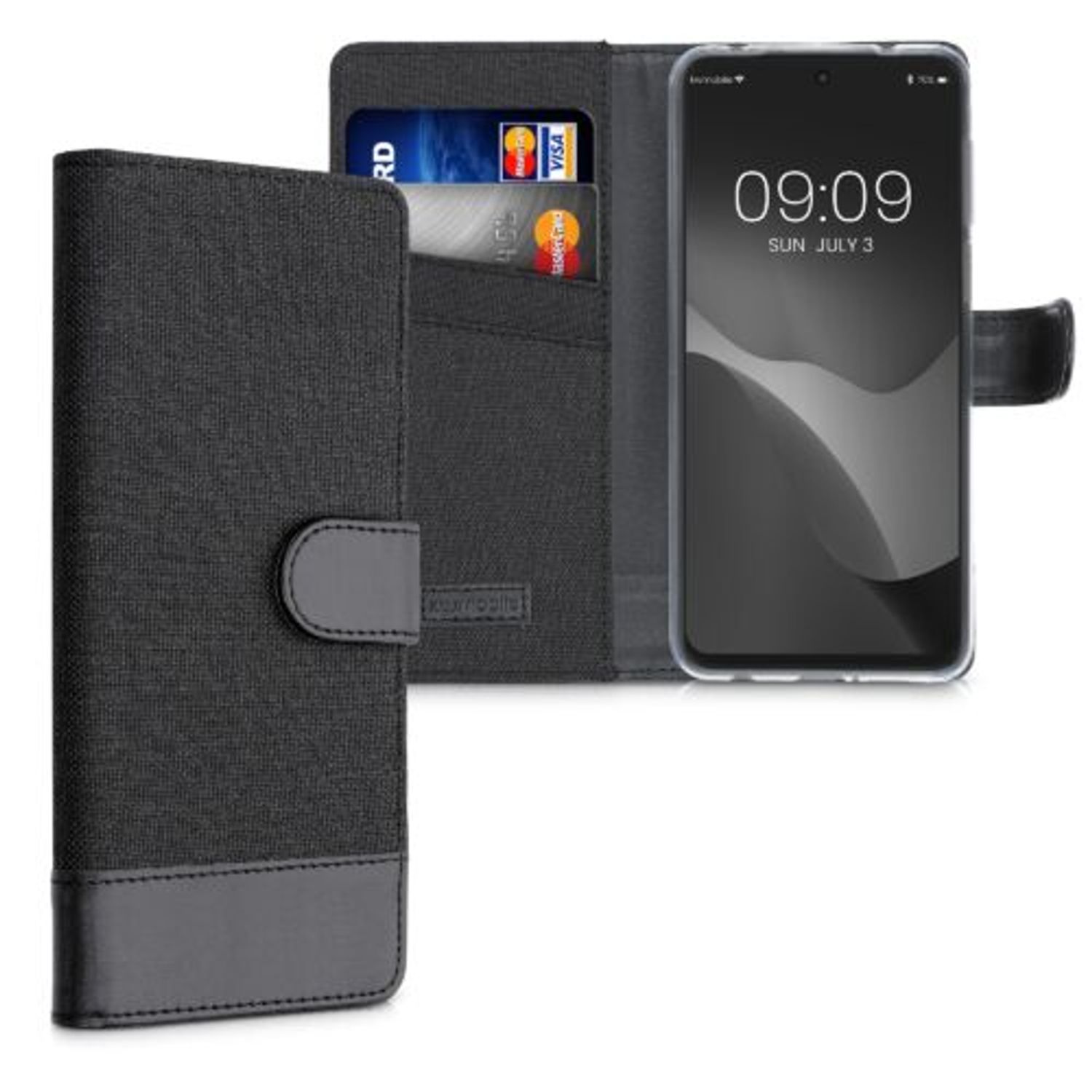 Husa pentru Xiaomi Redmi Note 9S/Redmi Note 9 Pro/Redmi Note 9 Pro Max, Textil, Negru, 52506.73, Kwmobile fotografia produsului