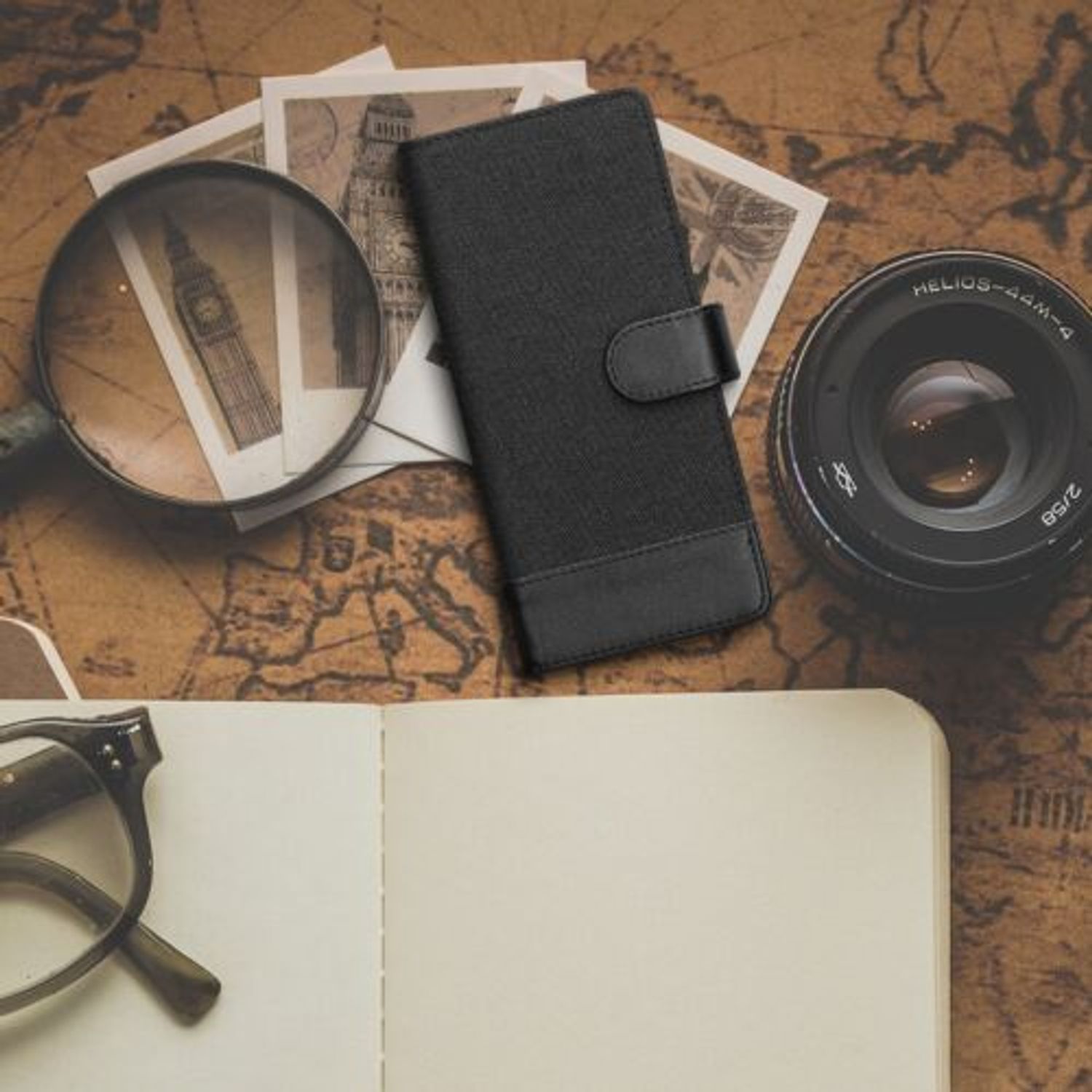 Husa pentru Xiaomi Redmi Note 9S/Redmi Note 9 Pro/Redmi Note 9 Pro Max, Textil, Negru, 52506.73, Kwmobile fotografia produsului View 3 L