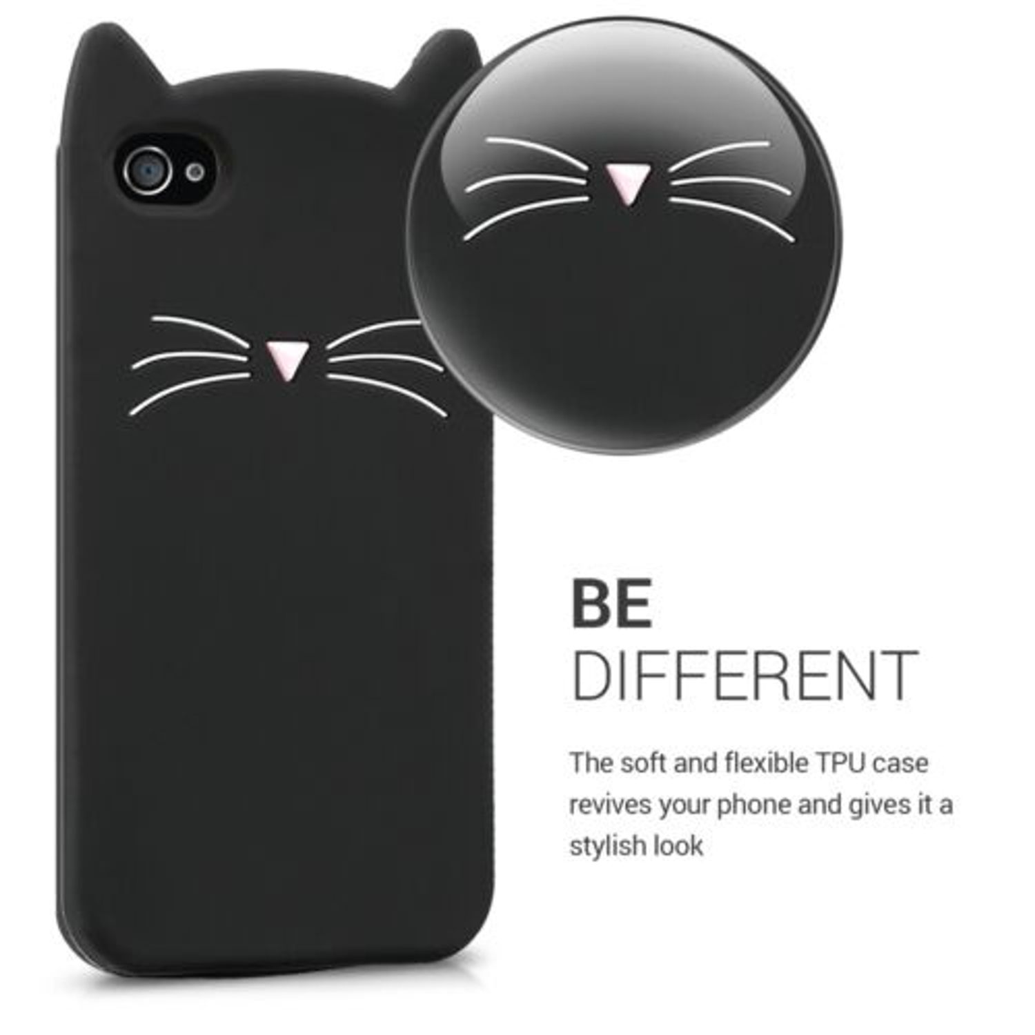 Husa pentru Apple iPhone 4/iPhone 4s, Silicon, Negru, 16131.02 fotografia produsului View 4 L