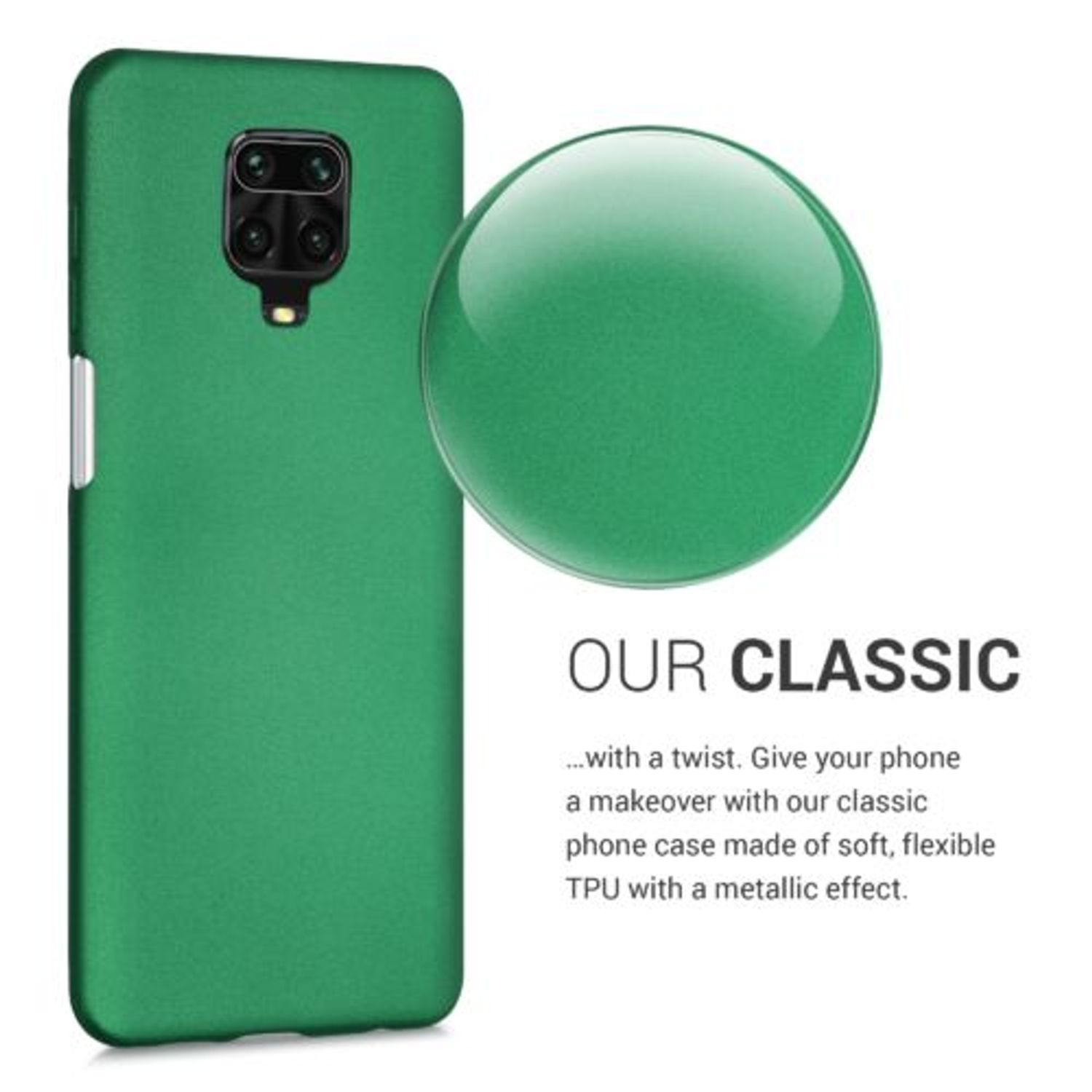 Husa pentru Xiaomi Redmi Note 9S/Redmi Note 9 Pro/Redmi Note 9 Pro Max, Silicon, Verde, 52142.170, Kwmobile fotografia produsului View 3 L