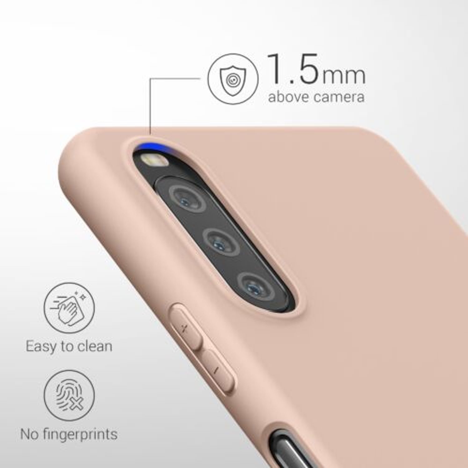 Husa pentru Sony Xperia 10 III, Silicon, Crem, 54754.225, Kwmobile fotografia produsului View 4 L