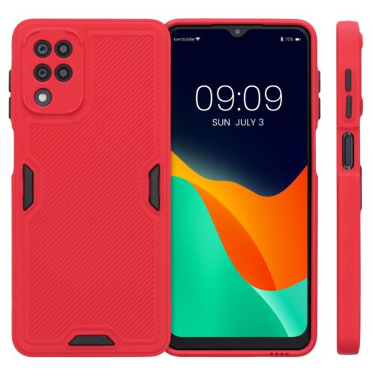 Husa Kwmobile pentru Samsung Galaxy A12, Silicon, Rosu, 56514.09 fotografia produsului