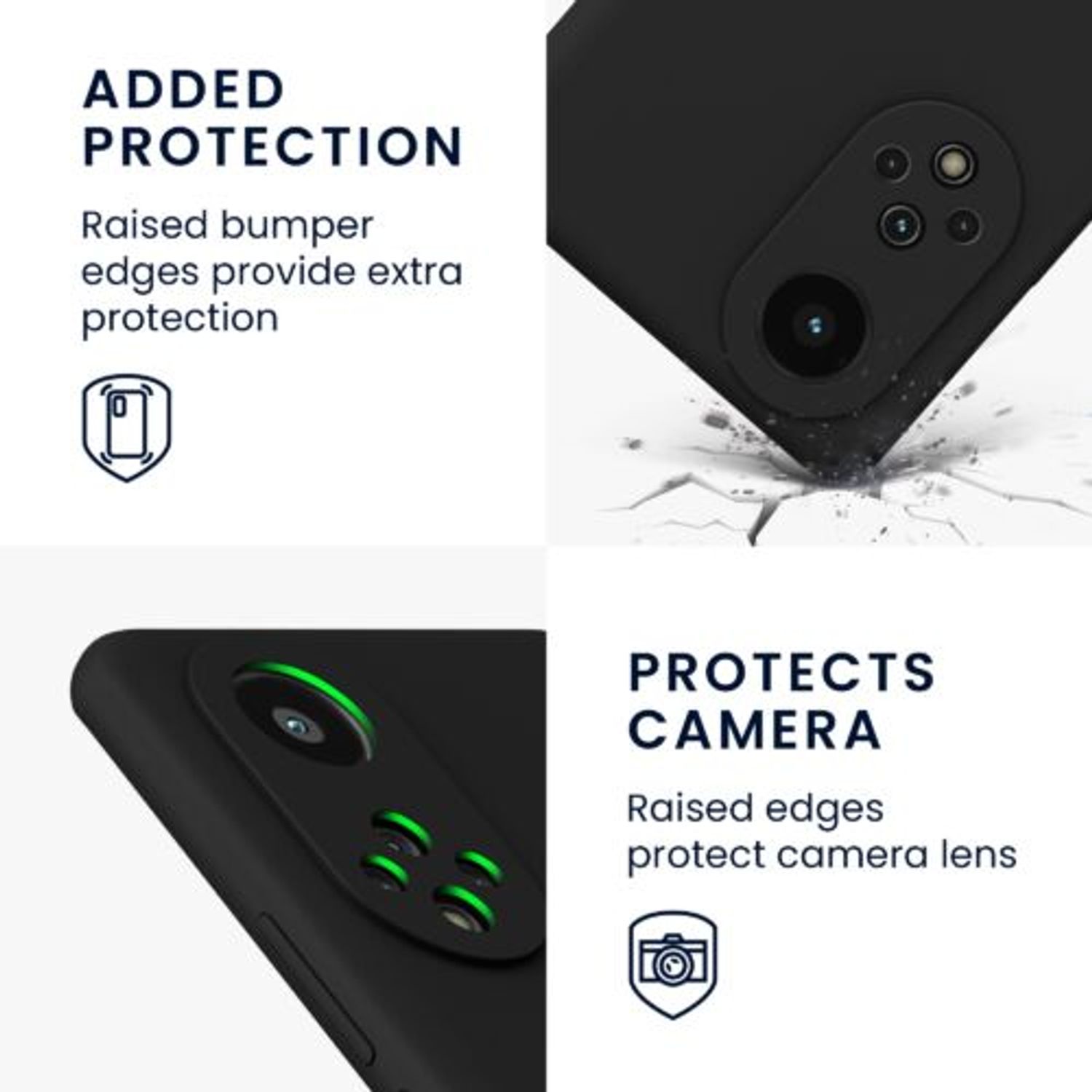 Husa Kwmobile pentru Huawei nova 9, Silicon, Negru, 56632.01 fotografia produsului View 3 L