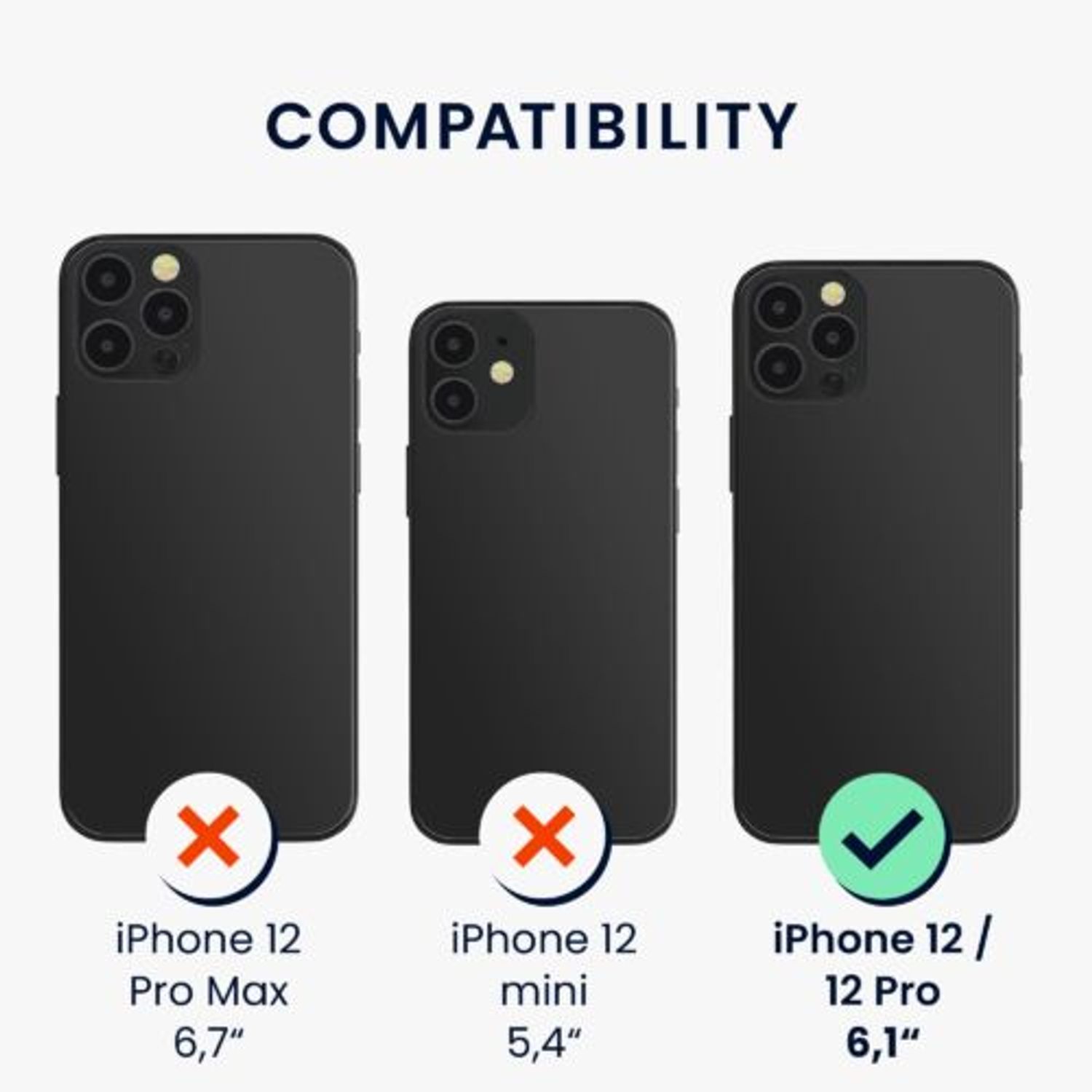 Husa Kwmobile pentru Apple iPhone 12 Pro, Silicon, Negru, 56700.01 fotografia produsului View 3 L