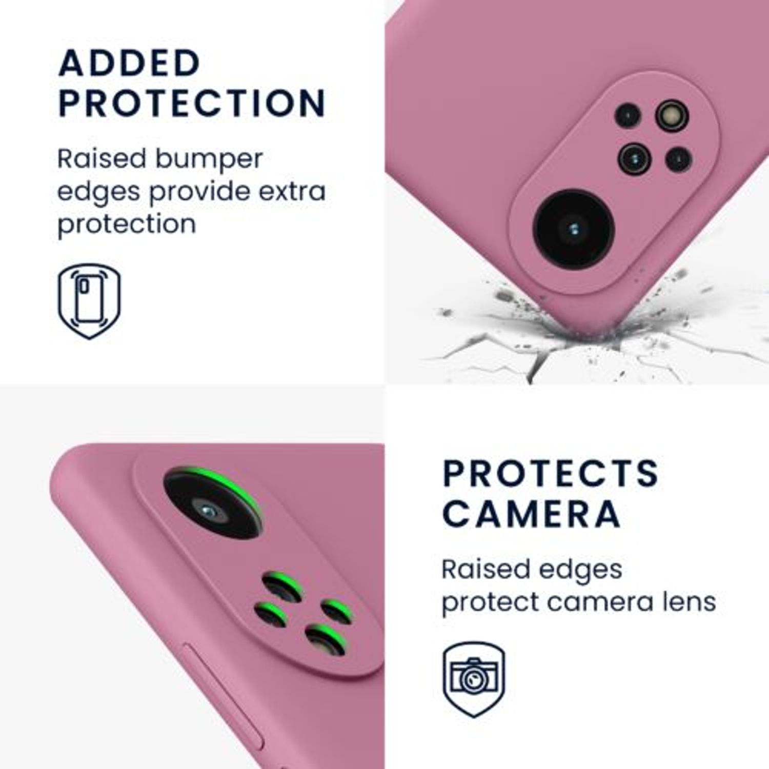 Husa Kwmobile pentru Huawei nova 9, Silicon, Violet, 56632.167 fotografia produsului View 3 L