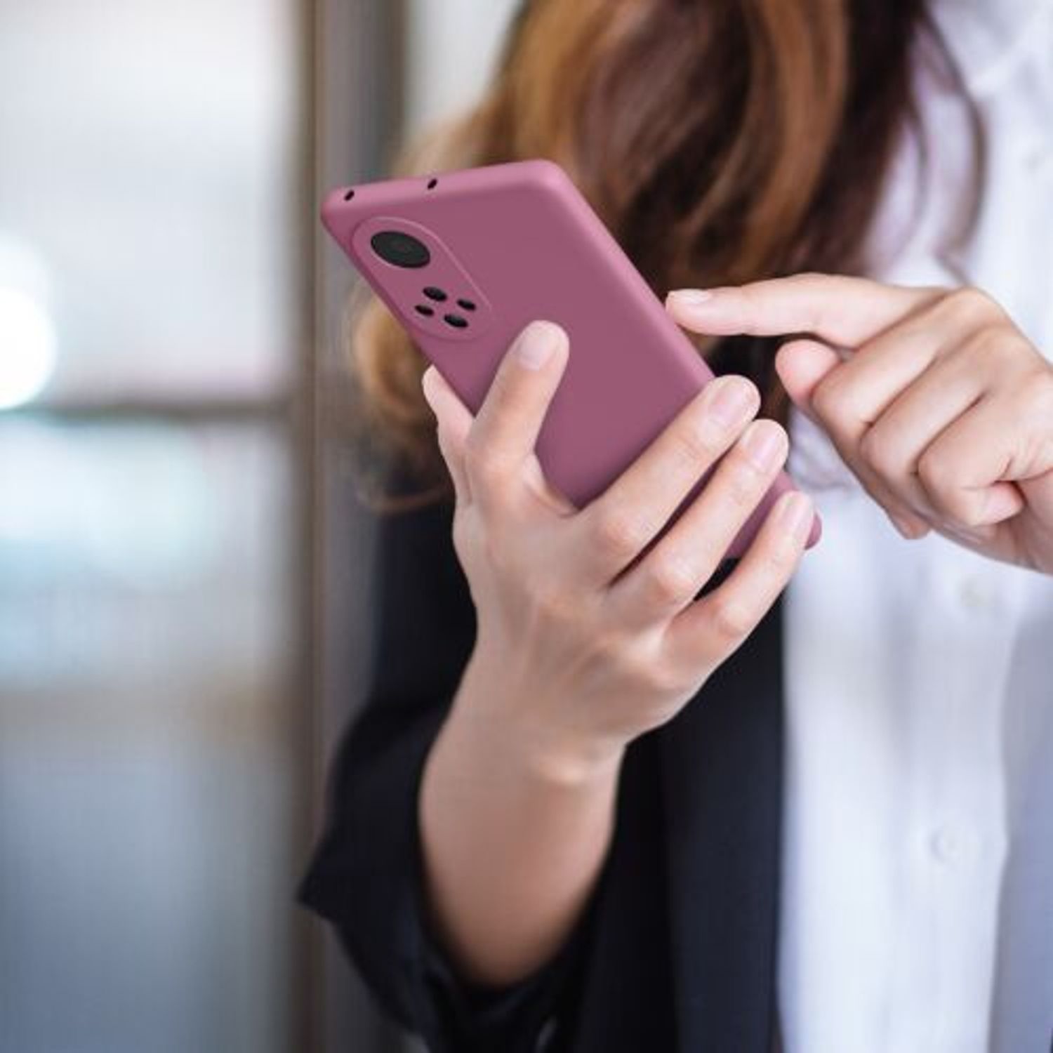 Husa Kwmobile pentru Huawei nova 9, Silicon, Violet, 56632.167 fotografia produsului View 8 L