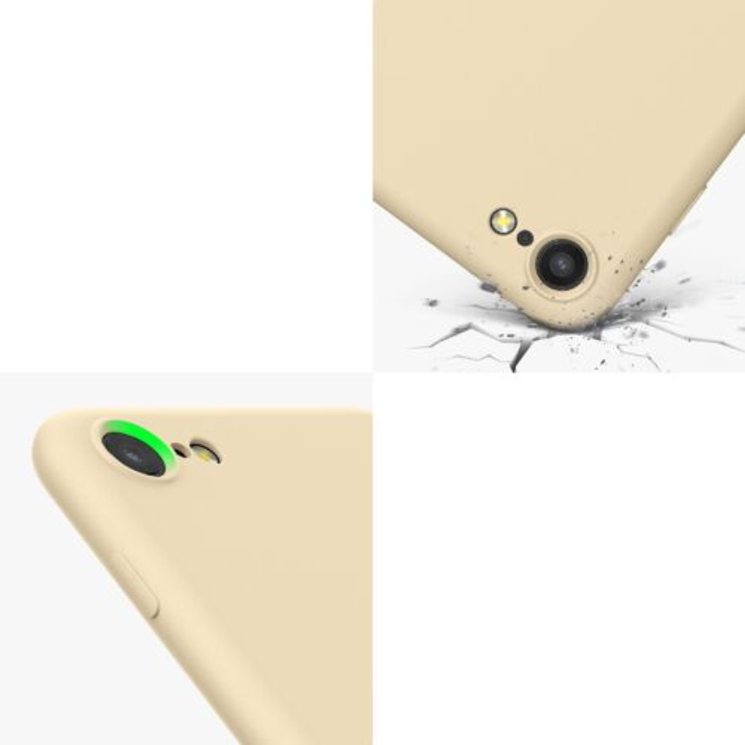 Husa Kwmobile pentru Apple iPhone 8/iPhone 7/iPhone SE 2, Silicon, Crem, 49979.210 fotografia produsului View 8 L