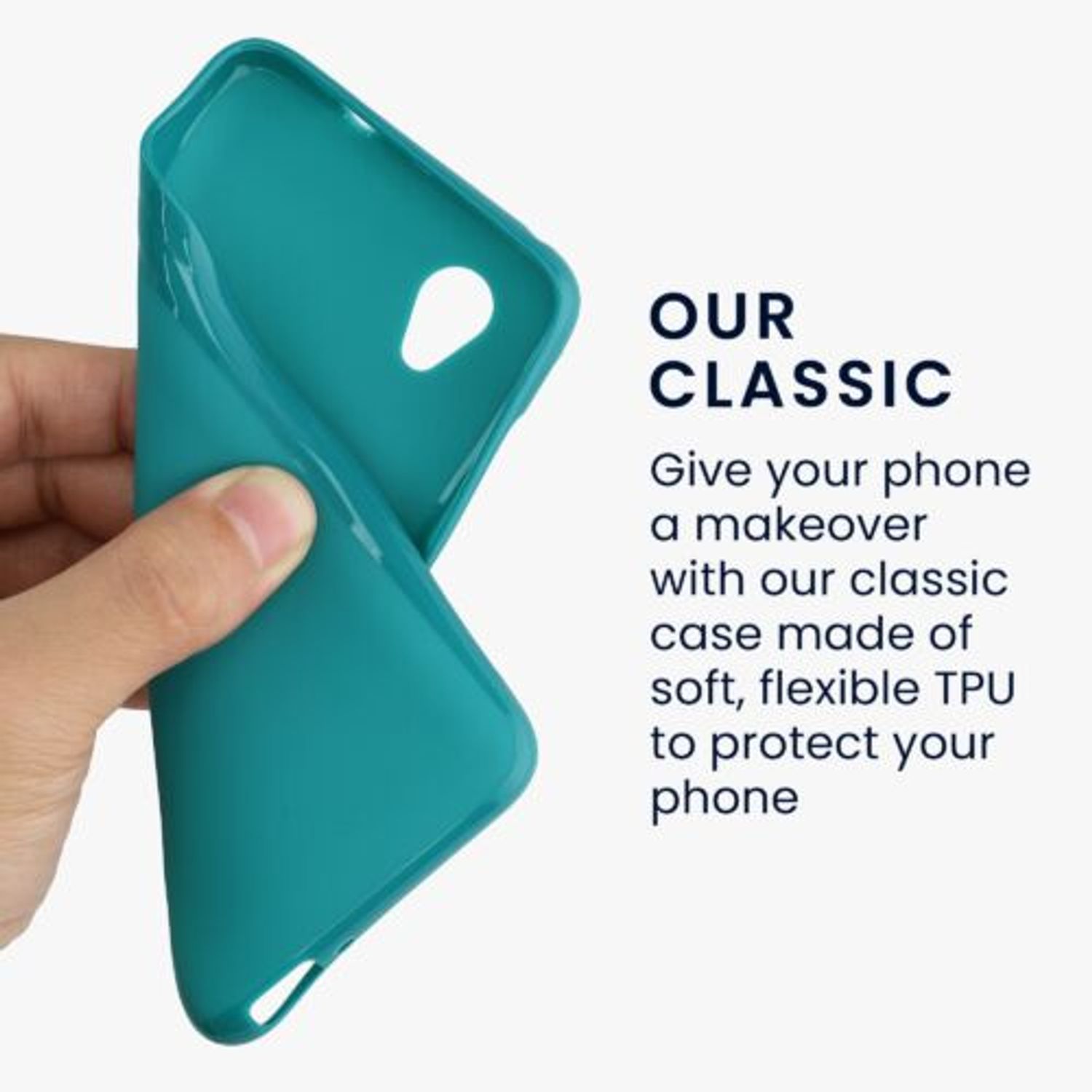 Husa Kwmobile pentru Alcatel 1, Silicon, Verde, 46363.57 fotografia produsului View 3 L