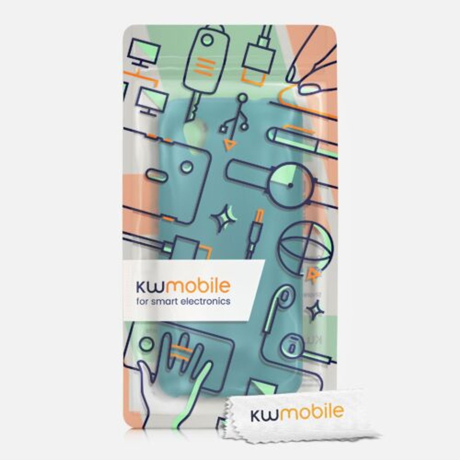 Husa Kwmobile pentru Alcatel 1, Silicon, Verde, 46363.57 fotografia produsului View 5 L