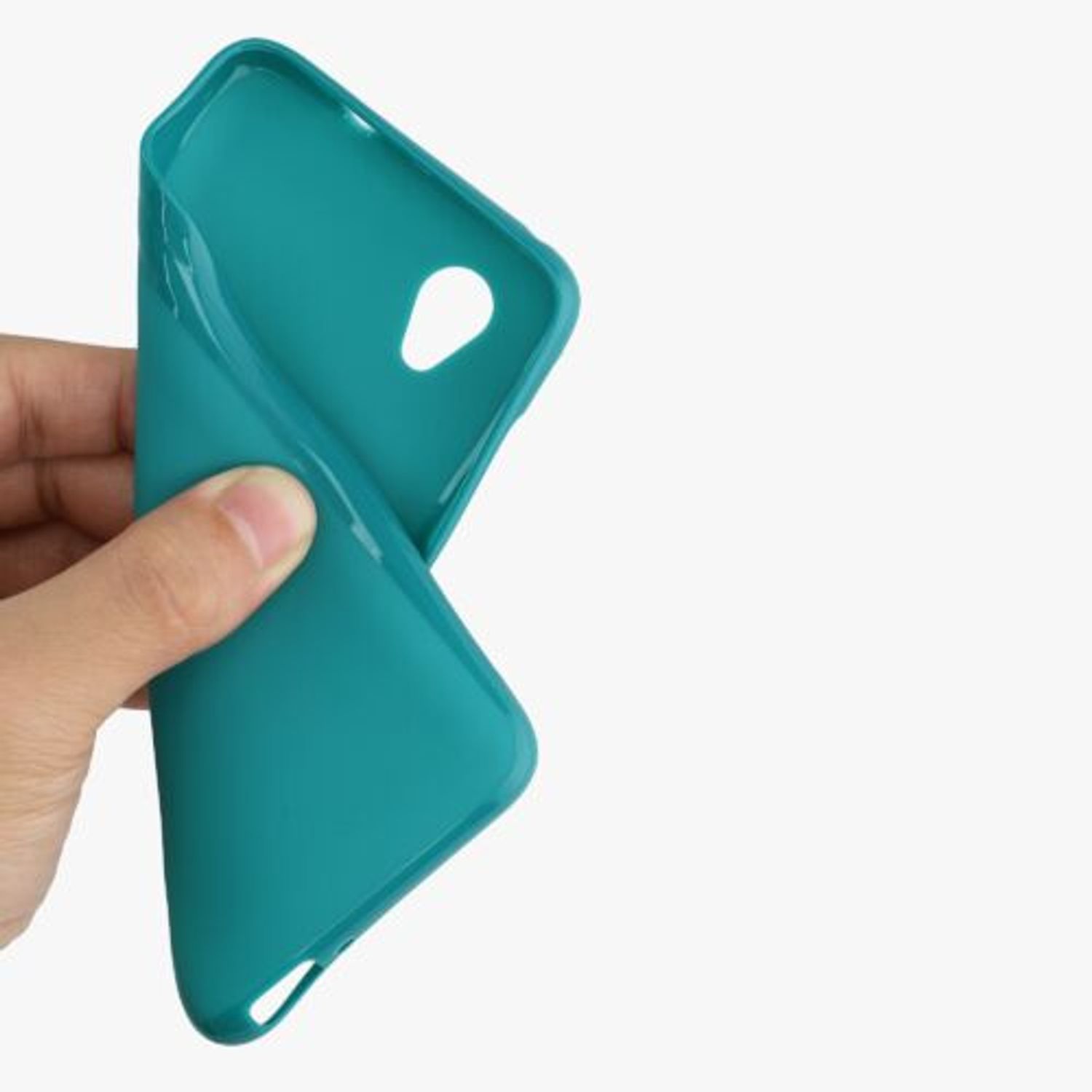 Husa Kwmobile pentru Alcatel 1, Silicon, Verde, 46363.57 fotografia produsului View 6 L