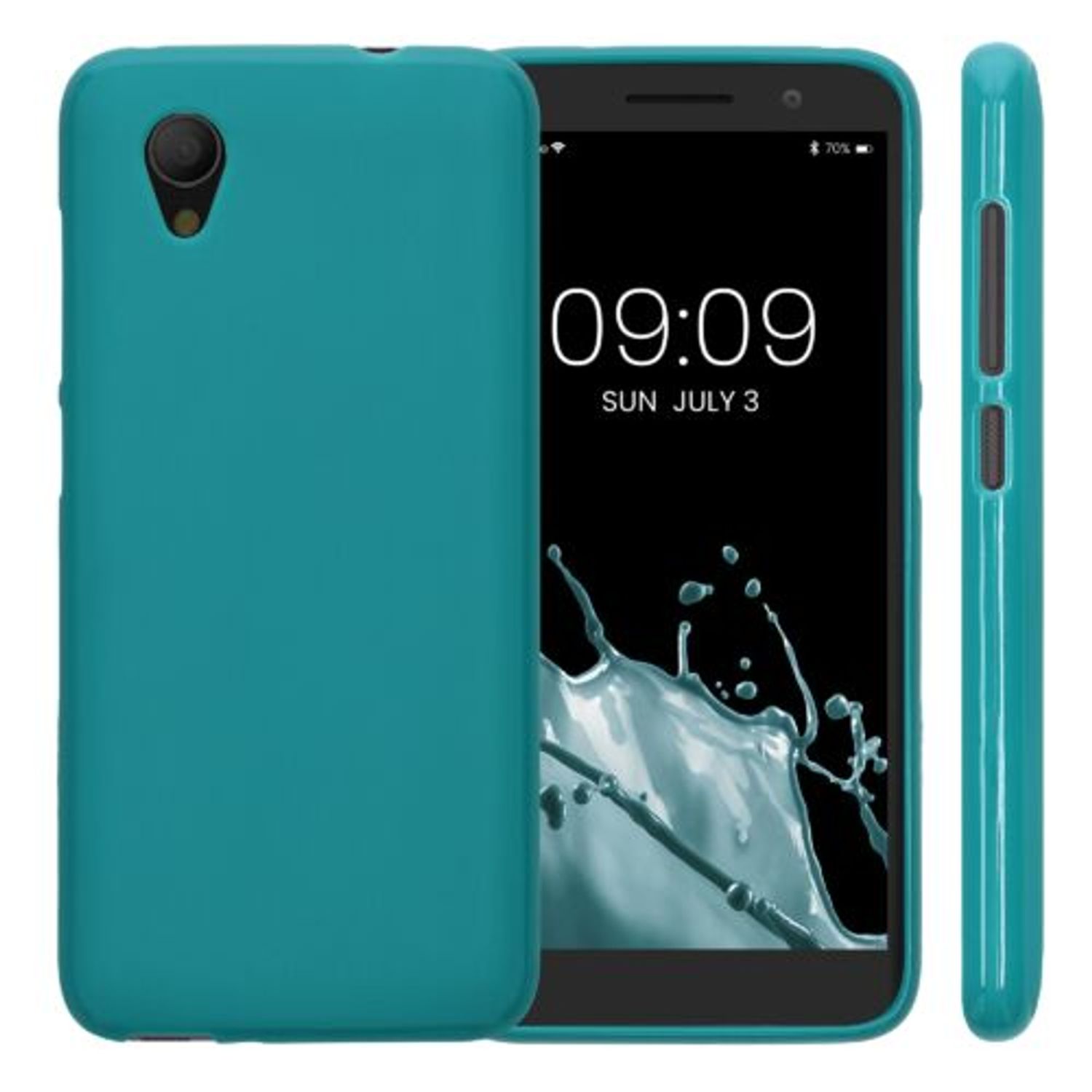 Husa Kwmobile pentru Alcatel 1, Silicon, Verde, 46363.57 fotografia produsului