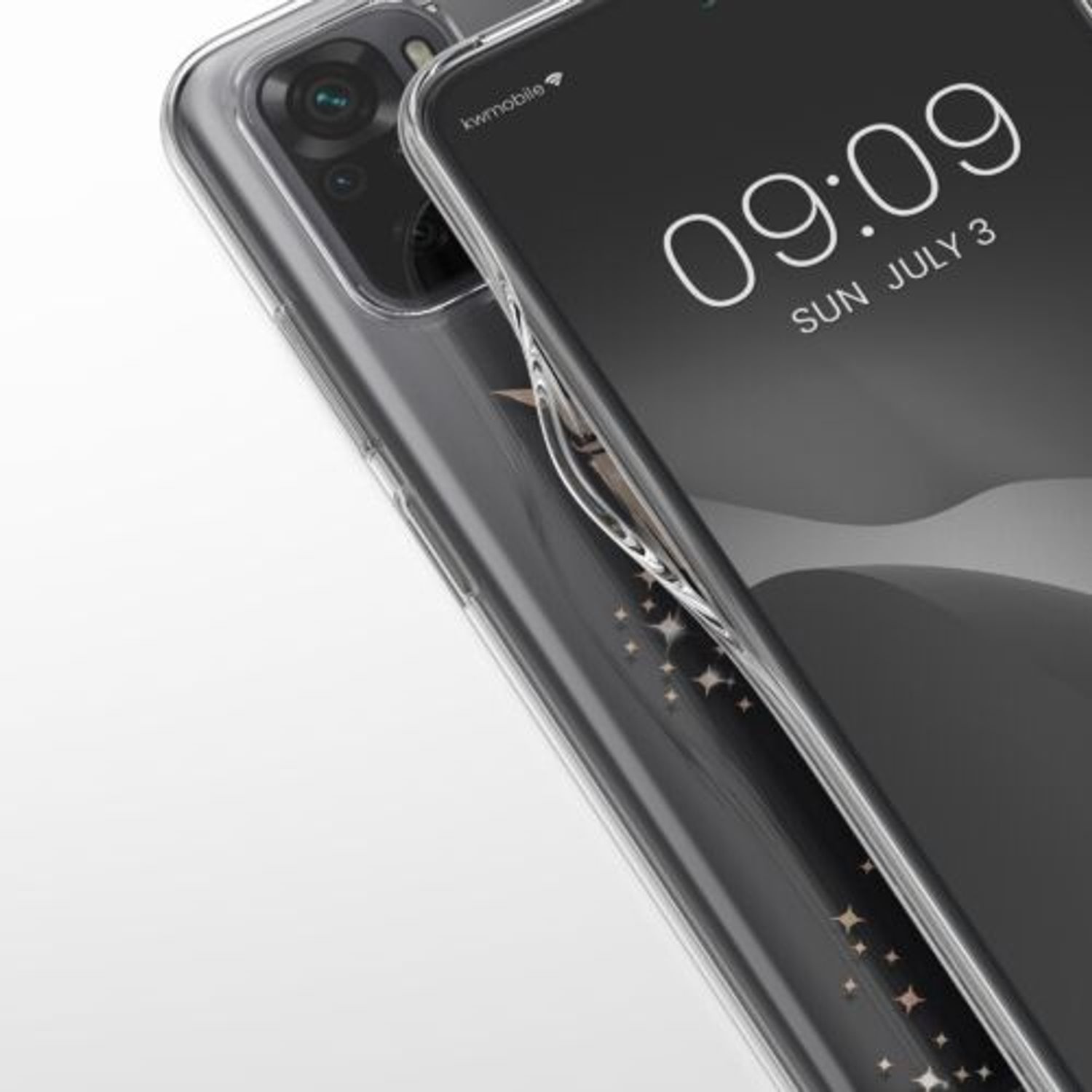 Husa Kwmobile pentru Xiaomi Redmi Note 10/Redmi Note 10S, Silicon, Transparent/Auriu, 54549.03 fotografia produsului View 9 L