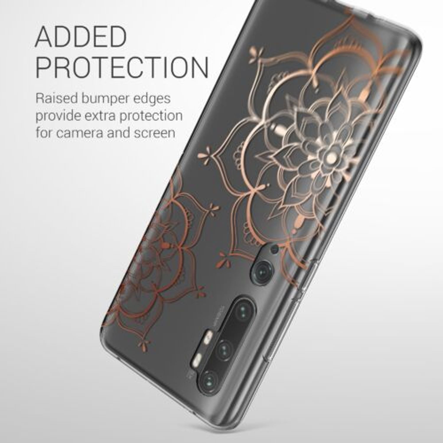Husa Kwmobile pentru Xiaomi Mi Note 10/Mi Note 10 Pro, Silicon, Transparent/Rose Gold, 51277.05 fotografia produsului View 6 L
