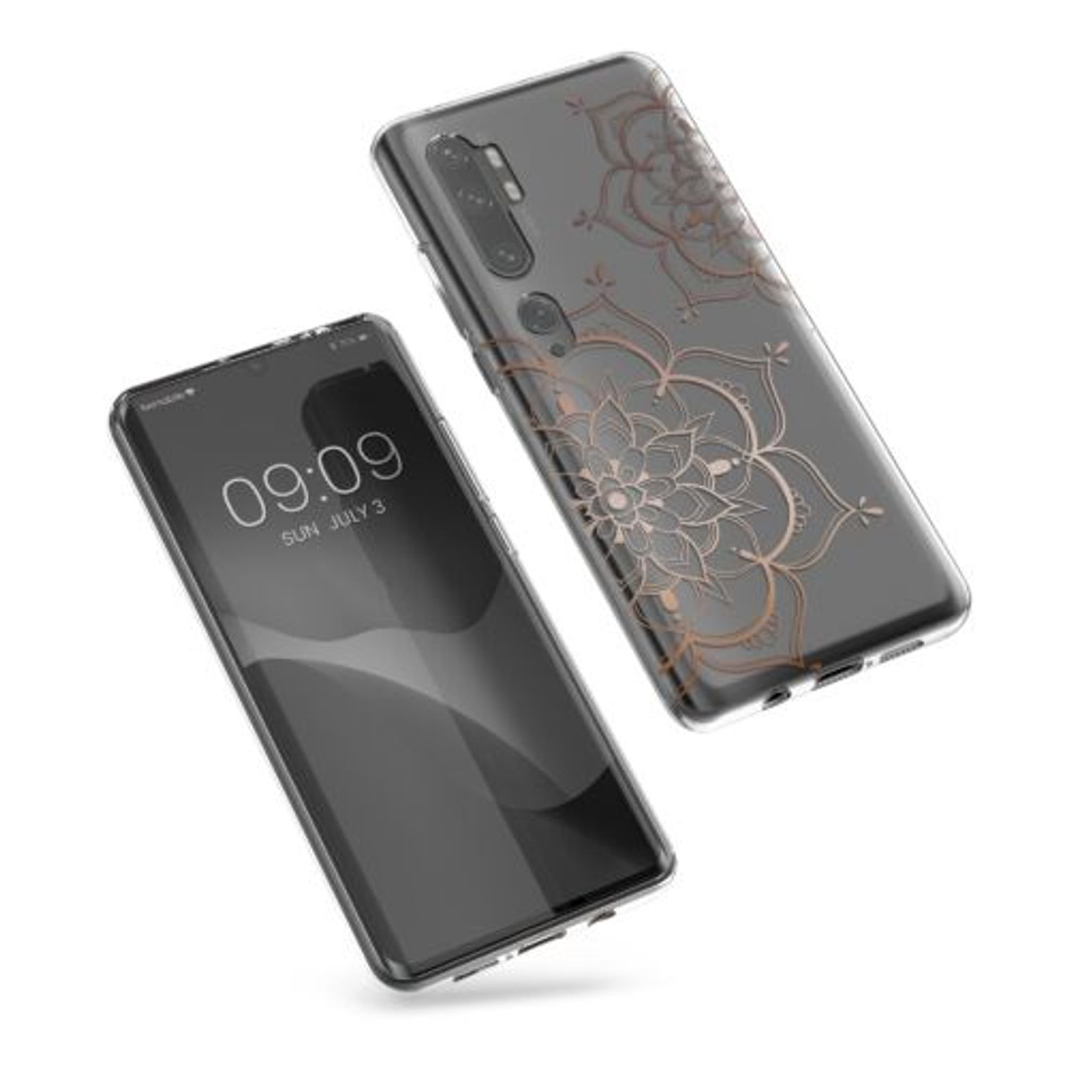 Husa Kwmobile pentru Xiaomi Mi Note 10/Mi Note 10 Pro, Silicon, Transparent/Rose Gold, 51277.05 fotografia produsului