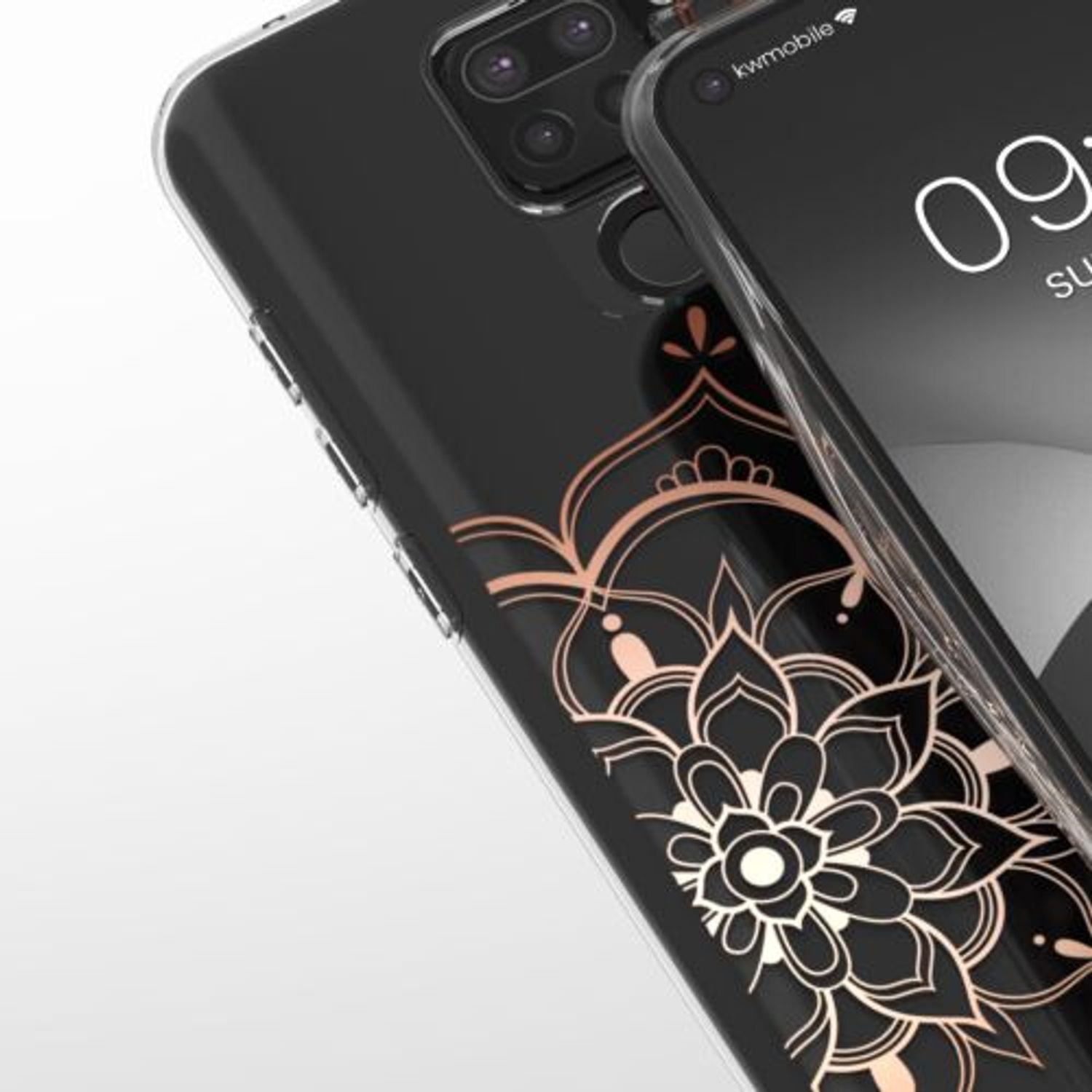 Husa Kwmobile pentru Xiaomi Redmi Note 9, Silicon, Transparent/Rose Gold, 57084.02 fotografia produsului View 5 L