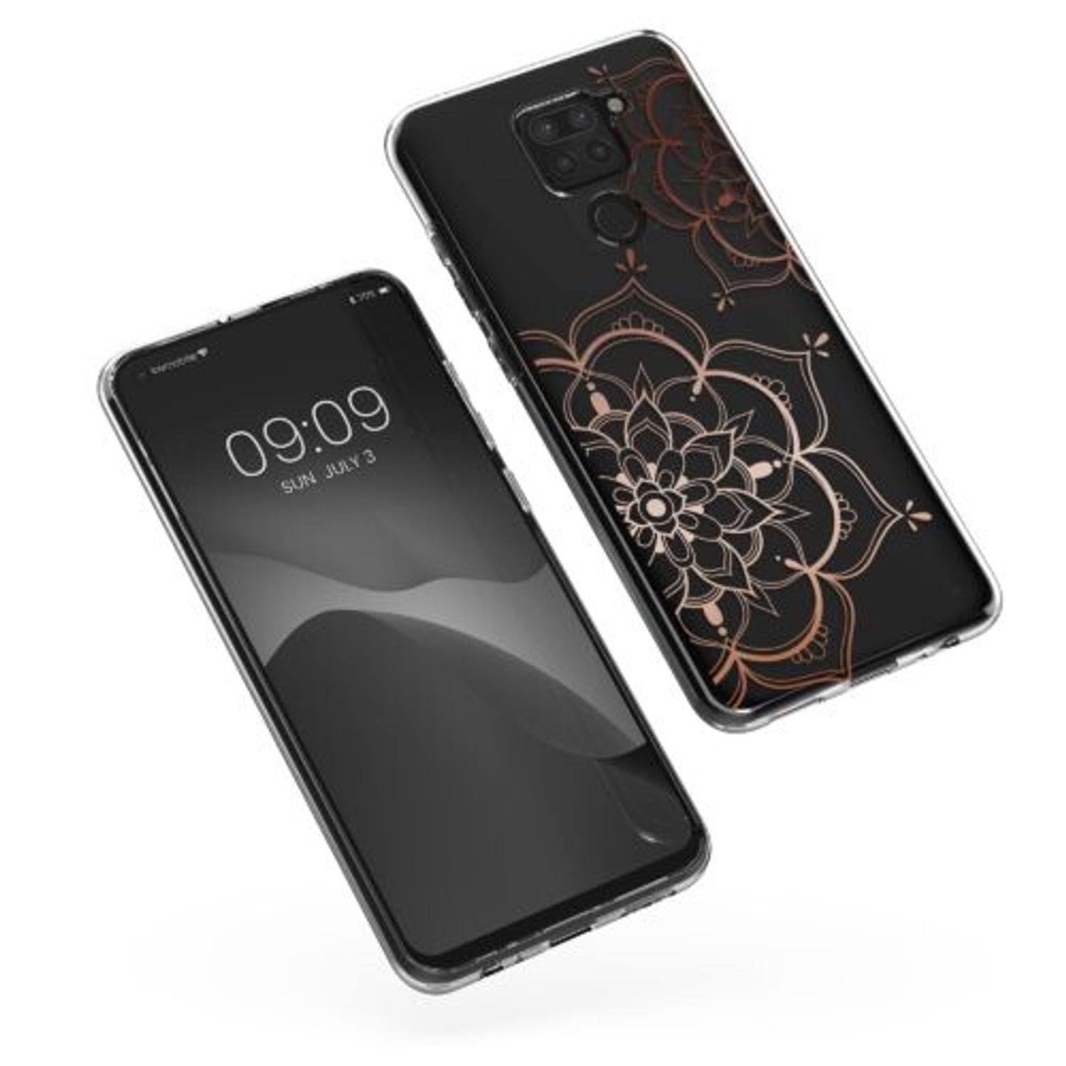 Husa Kwmobile pentru Xiaomi Redmi Note 9, Silicon, Transparent/Rose Gold, 57084.02 fotografia produsului