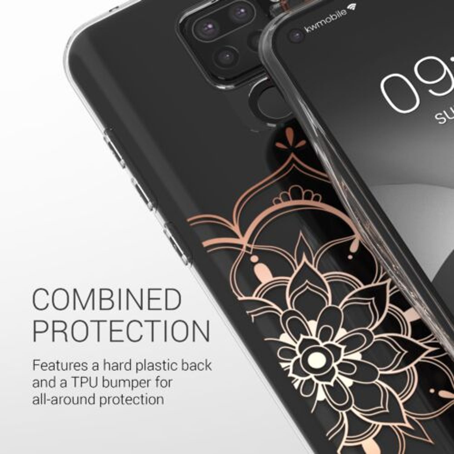 Husa Kwmobile pentru Xiaomi Redmi Note 9, Silicon, Transparent/Rose Gold, 57084.02 fotografia produsului View 9 L