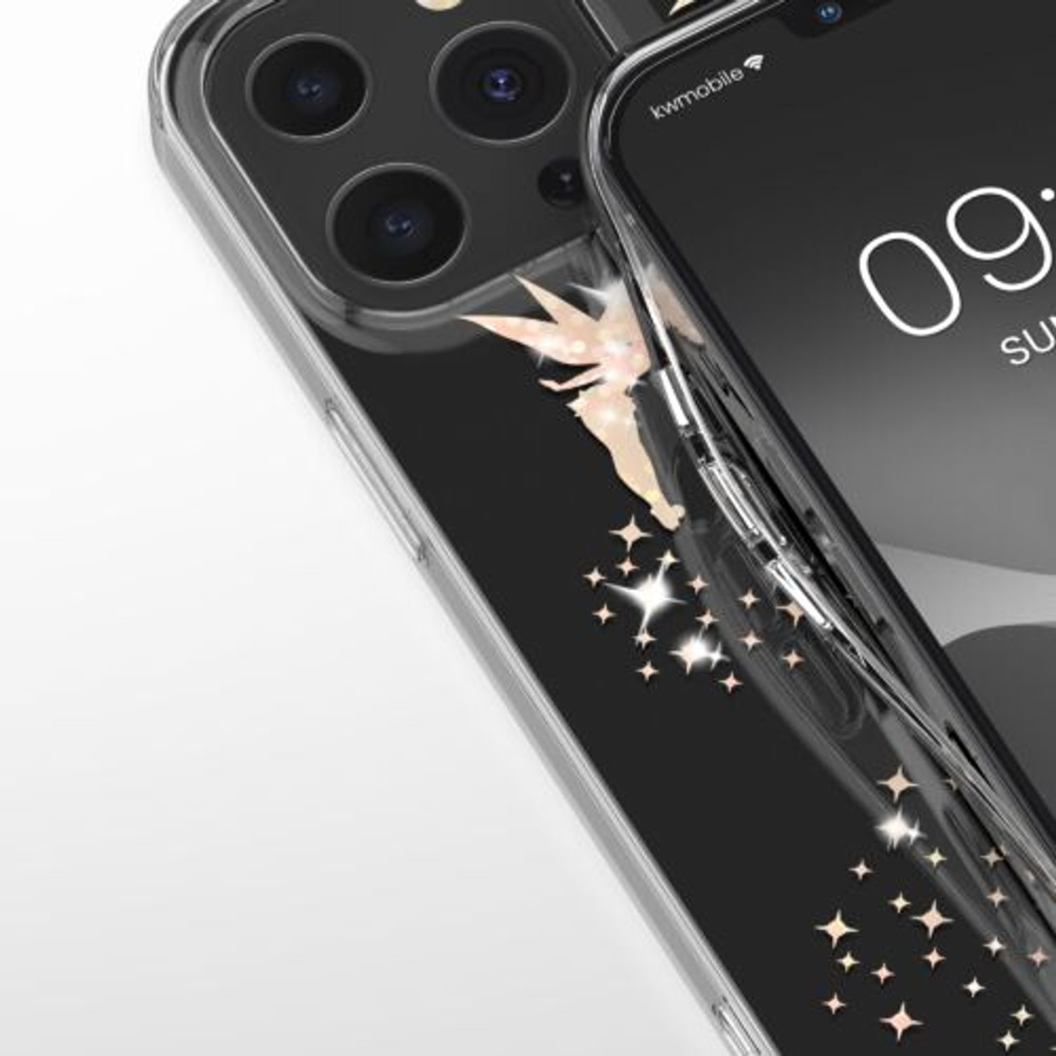 Husa Kwmobile pentru Apple iPhone 13 Pro, Silicon, Transparent/Auriu, 57144.01 fotografia produsului View 9 L