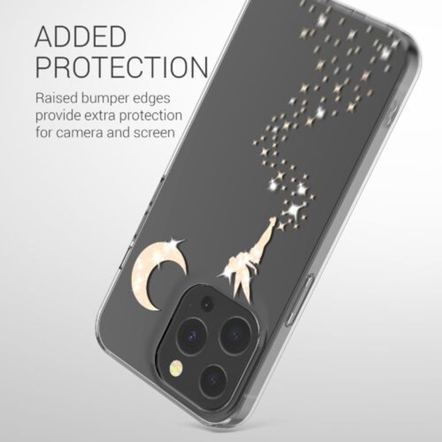 Husa Kwmobile pentru Apple iPhone 13 Pro, Silicon, Transparent/Auriu, 57144.01 fotografia produsului View 6 L