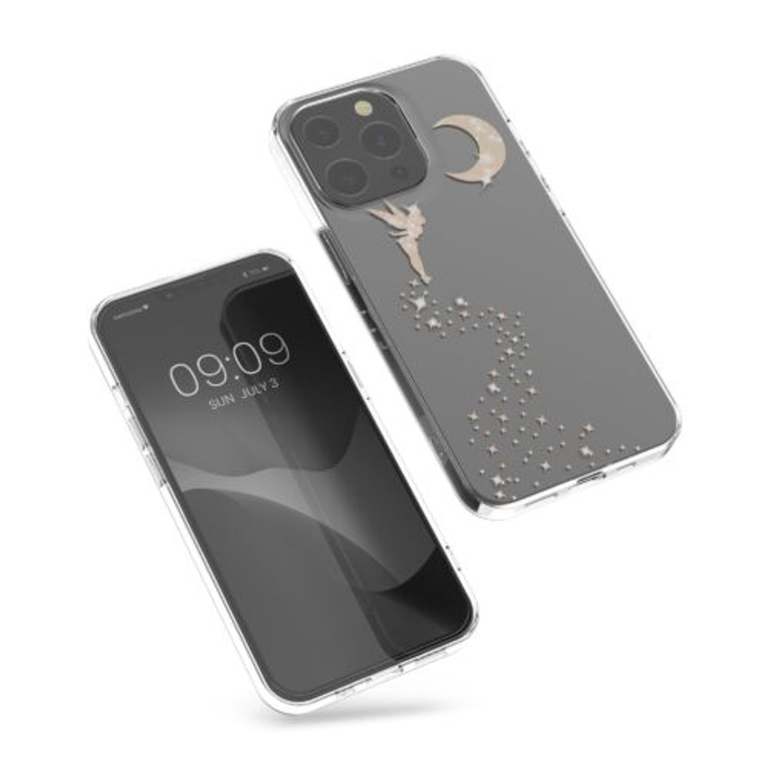 Husa Kwmobile pentru Apple iPhone 13 Pro, Silicon, Transparent/Auriu, 57144.01 fotografia produsului