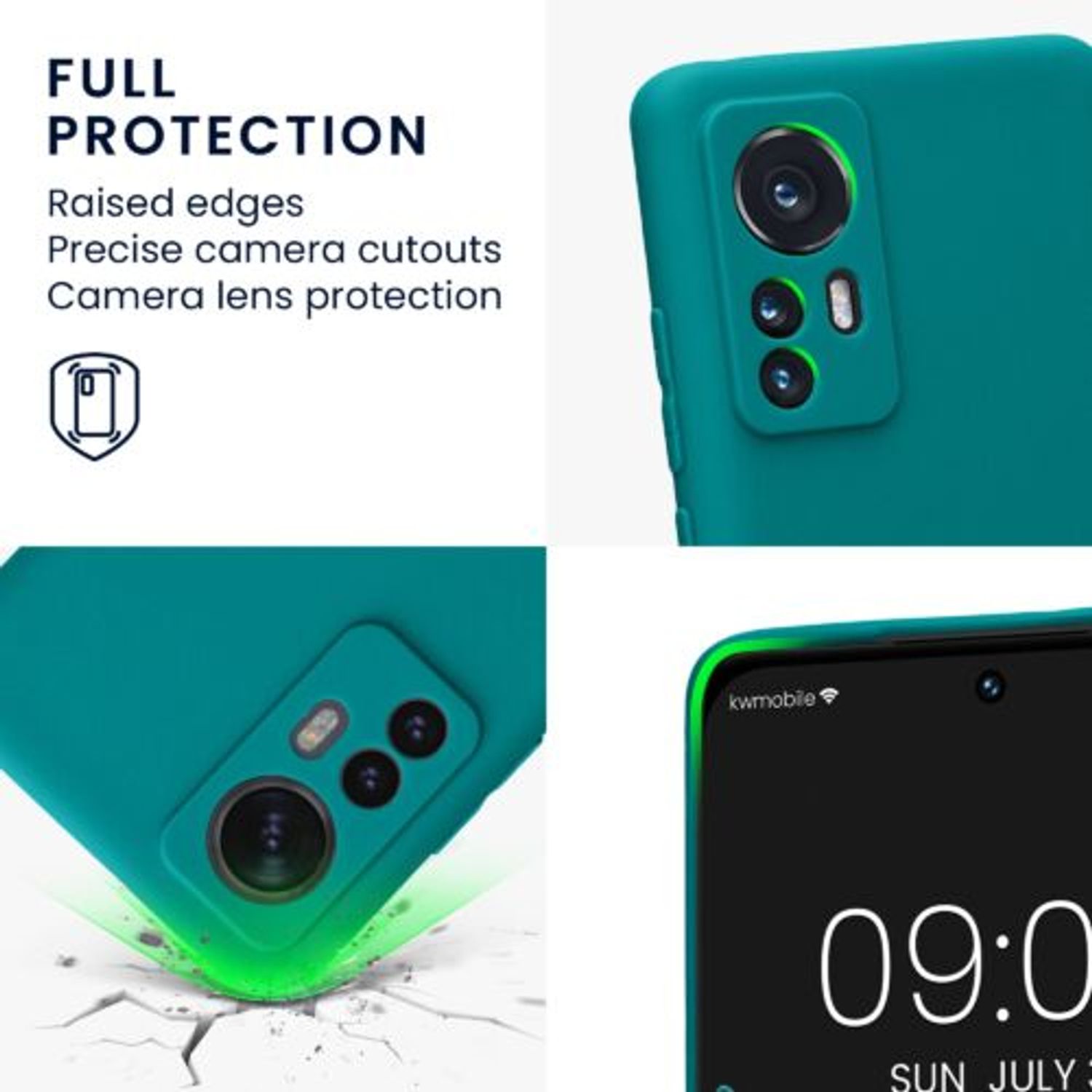 Husa Kwmobile pentru Xiaomi 12/12X, Silicon, Verde, 57124.57 fotografia produsului View 6 L