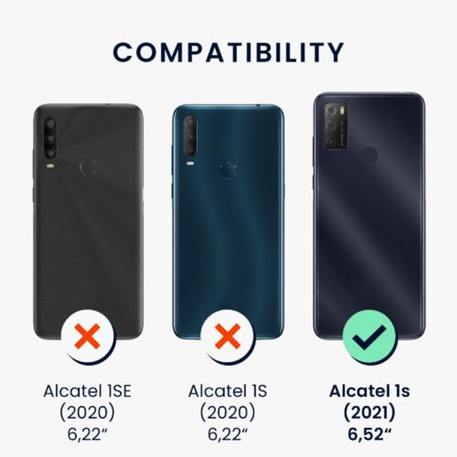 Husa Kwmobile pentru Alcatel 1S (2021), Silicon, Verde, 54466.200 fotografia produsului View 4 L
