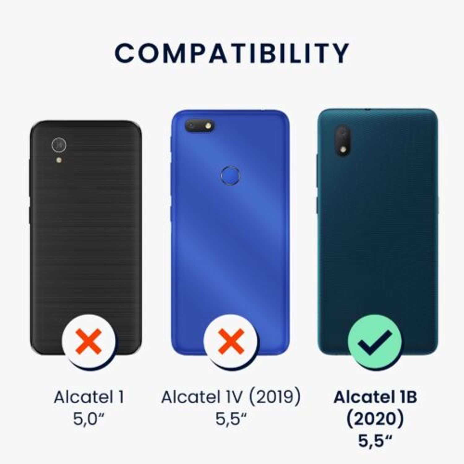 Husa Kwmobile pentru Alcatel 1B (2020), Silicon, Violet, 51516.187 fotografia produsului View 4 L