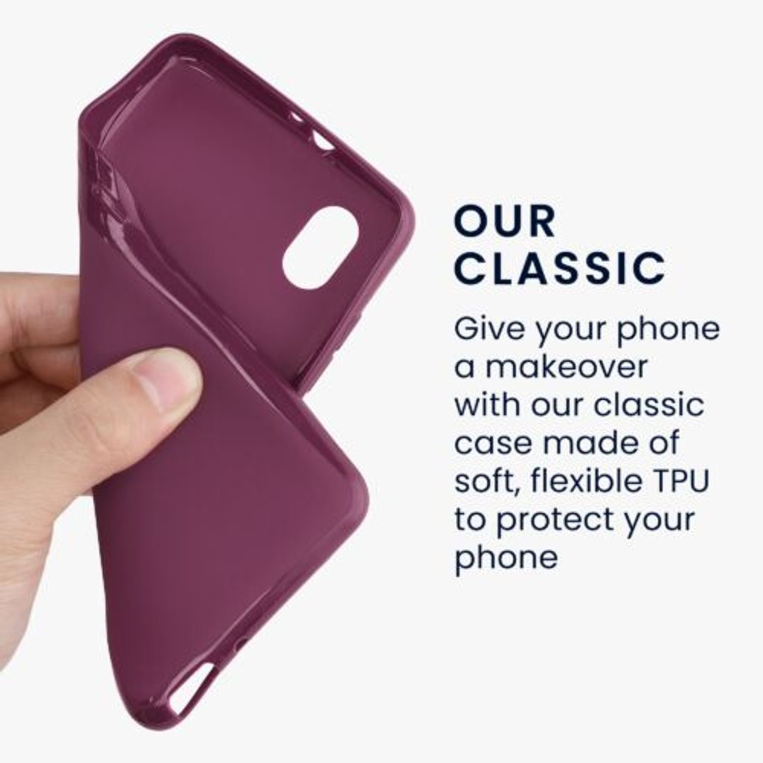 Husa Kwmobile pentru Alcatel 1B (2020), Silicon, Violet, 51516.187 fotografia produsului View 3 L