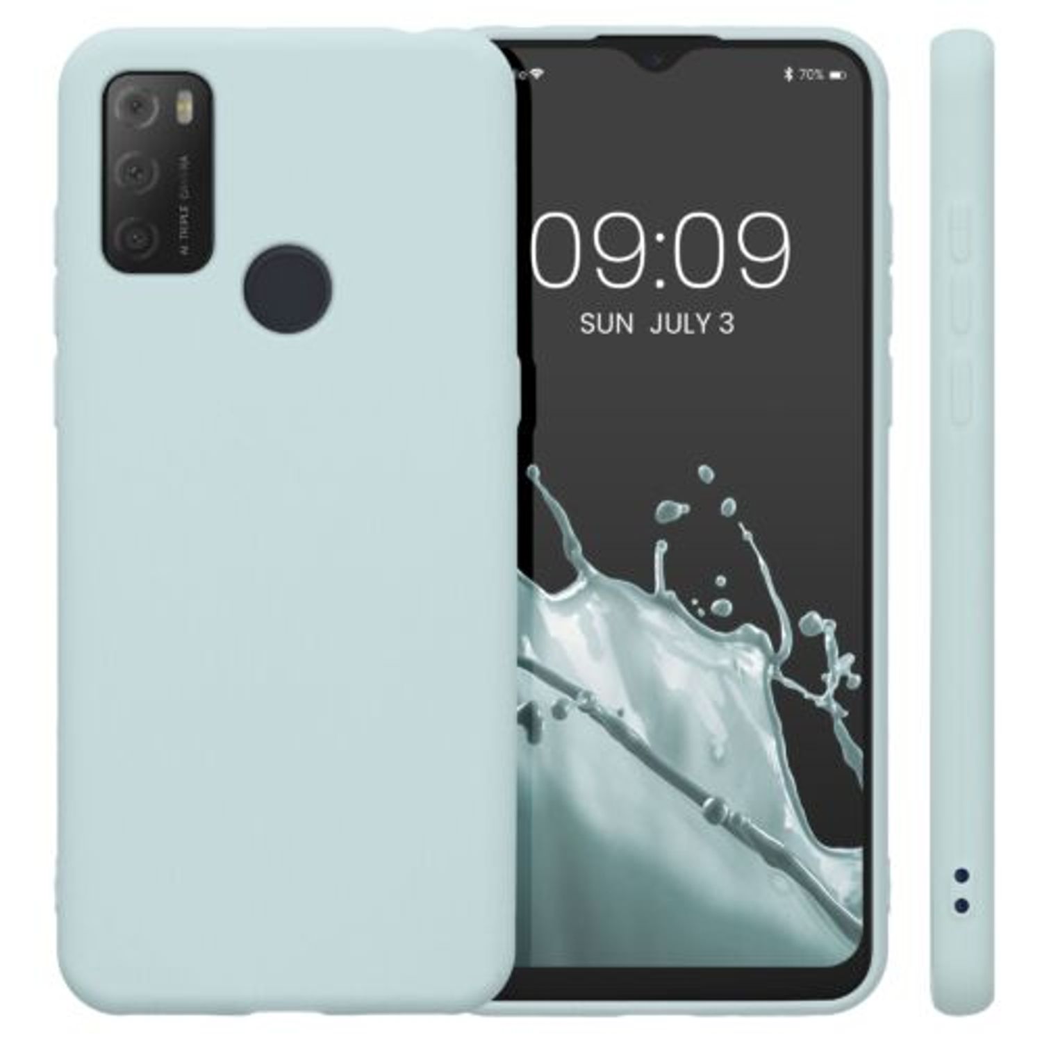 Husa Kwmobile pentru Alcatel 1S (2021), Silicon, Verde, 54466.200 fotografia produsului