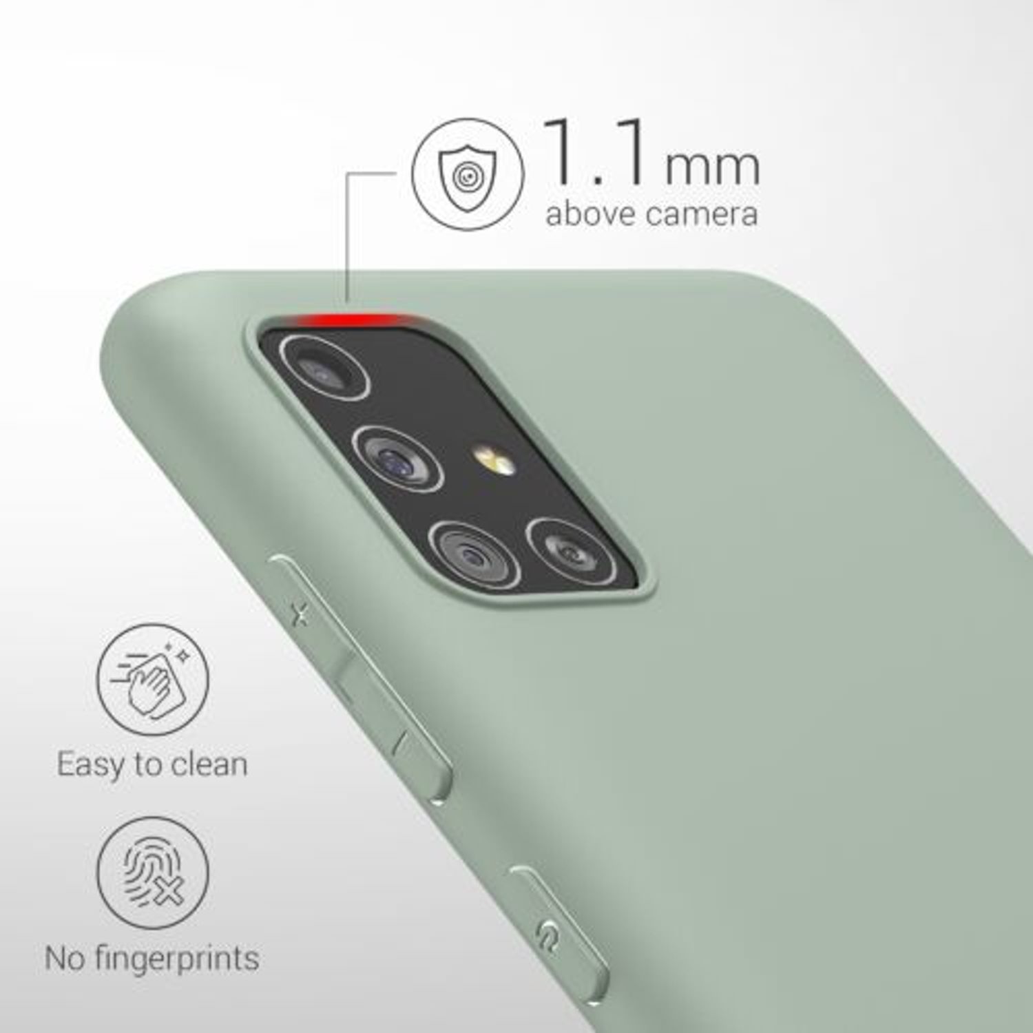Husa Kwmobile pentru Samsung Galaxy A51, Silicon, Verde, 51196.172 fotografia produsului View 3 L