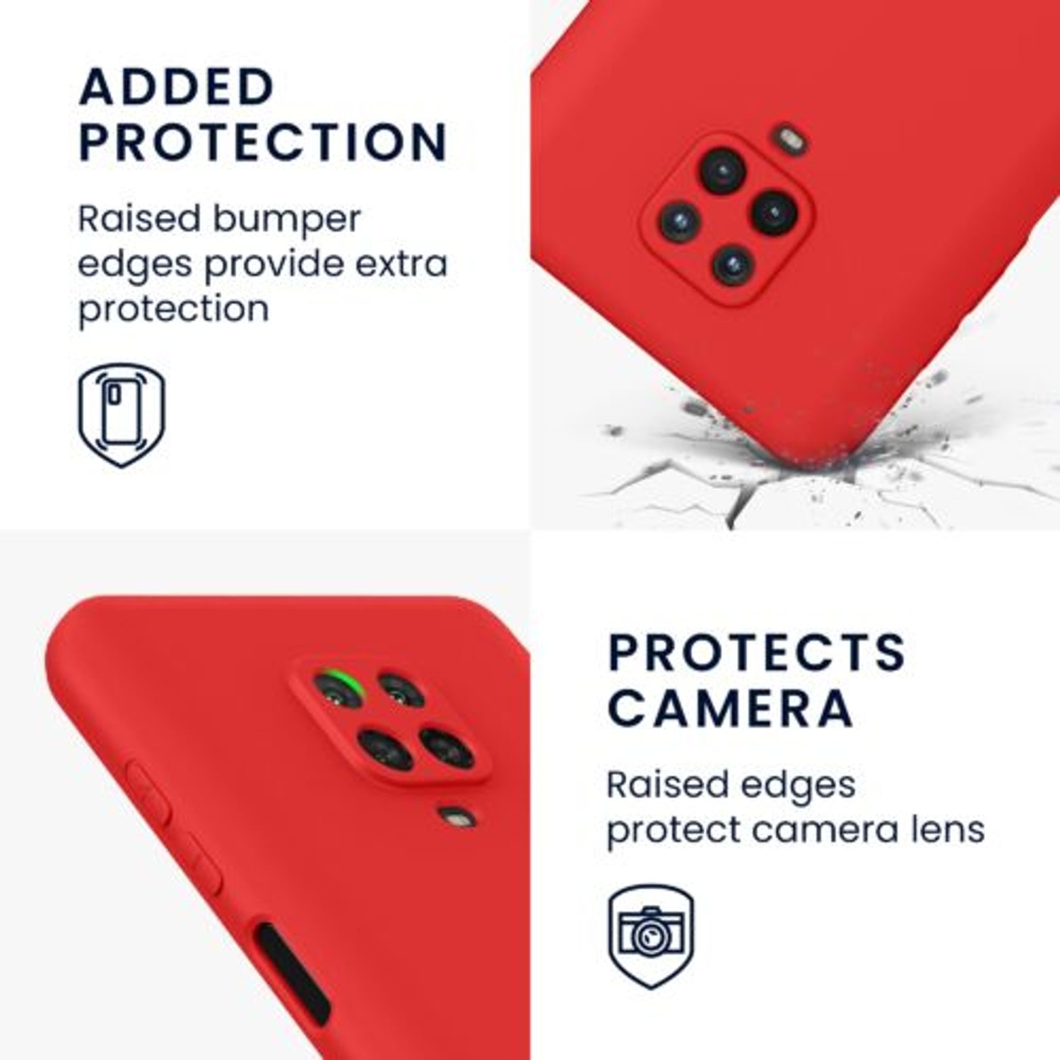 Husa Kwmobile pentru Xiaomi Redmi Note 9S/Redmi Note 9 Pro/Redmi Note 9 Pro Max, Silicon, Rosu, 56562.09 fotografia produsului View 4 L