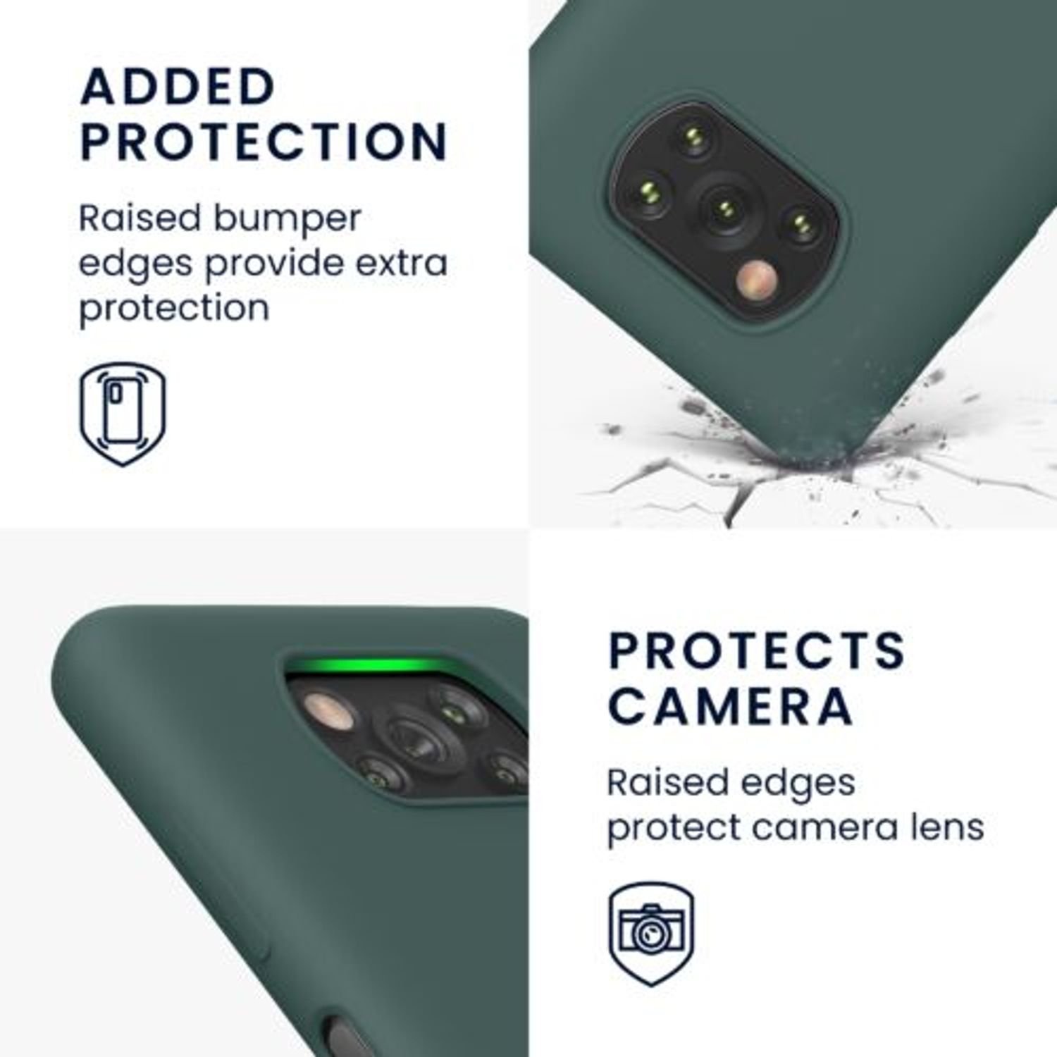 Husa Kwmobile pentru Xiaomi Poco X3 NFC/Poco X3 Pro, Silicon, Verde, 54345.169 fotografia produsului View 5 L