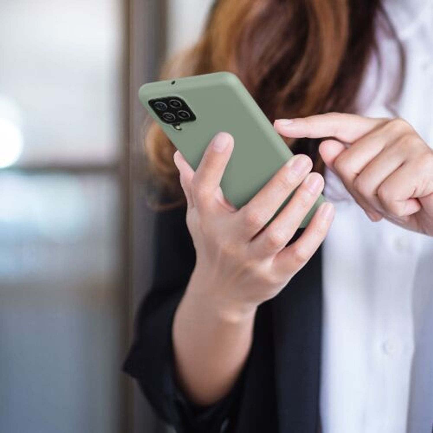 Husa Kwmobile pentru Samsung Galaxy A22, Silicon, Verde, 55493.172 fotografia produsului View 8 L