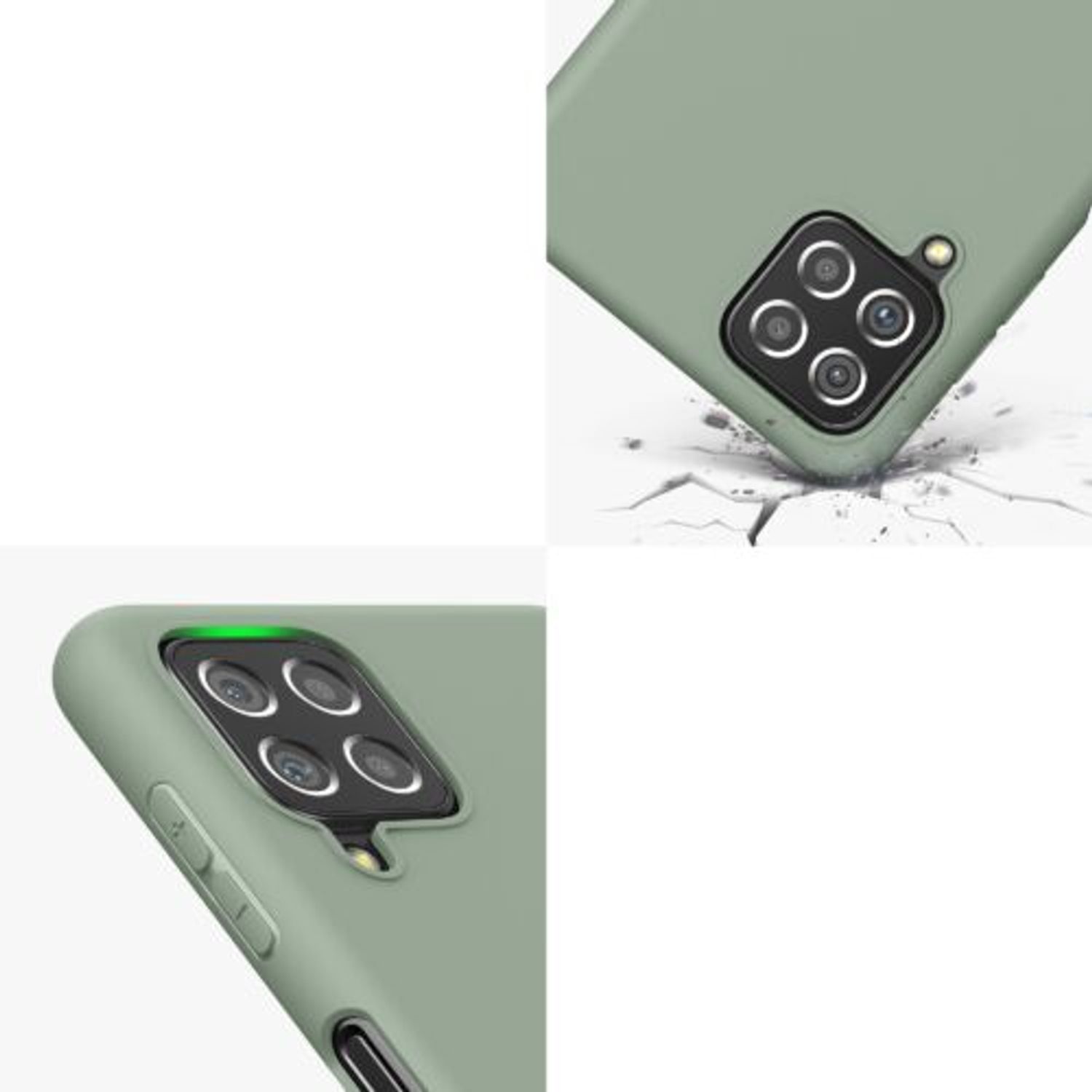 Husa Kwmobile pentru Samsung Galaxy A22, Silicon, Verde, 55493.172 fotografia produsului View 7 L