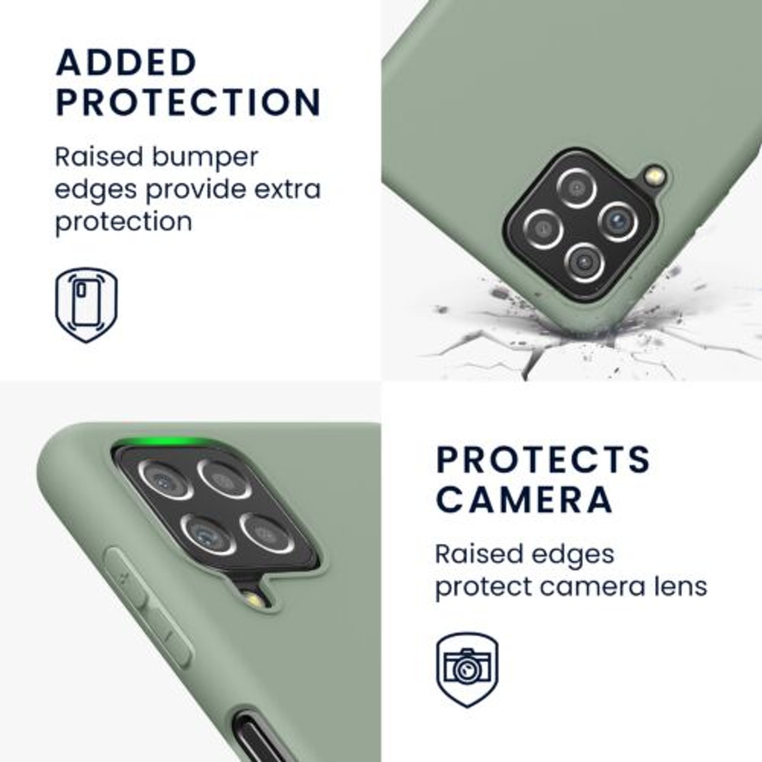 Husa Kwmobile pentru Samsung Galaxy A22, Silicon, Verde, 55493.172 fotografia produsului View 3 L