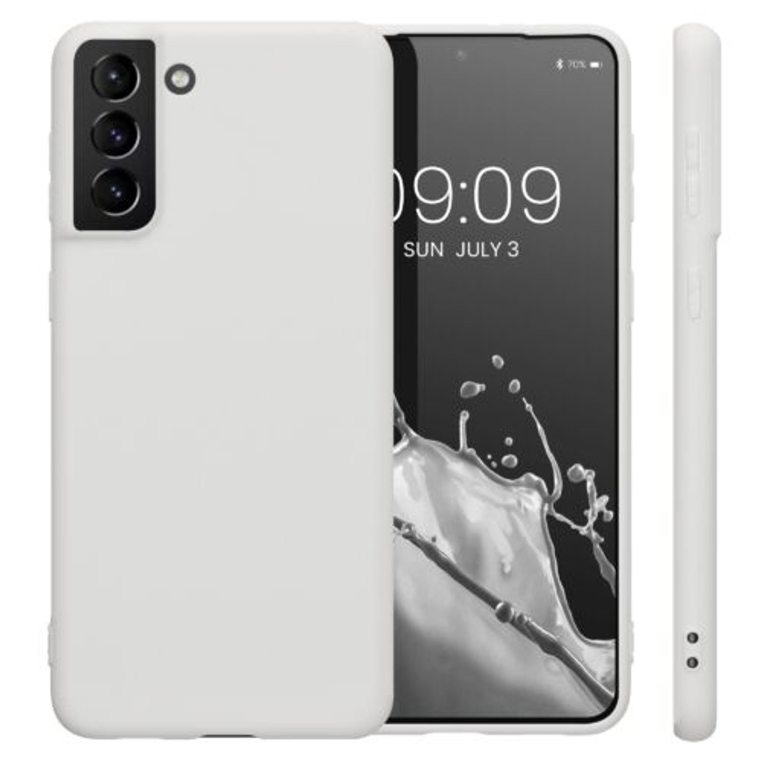 Husa Kwmobile pentru Samsung Galaxy S21 Plus, Silicon, Alb, 54065.48 fotografia produsului