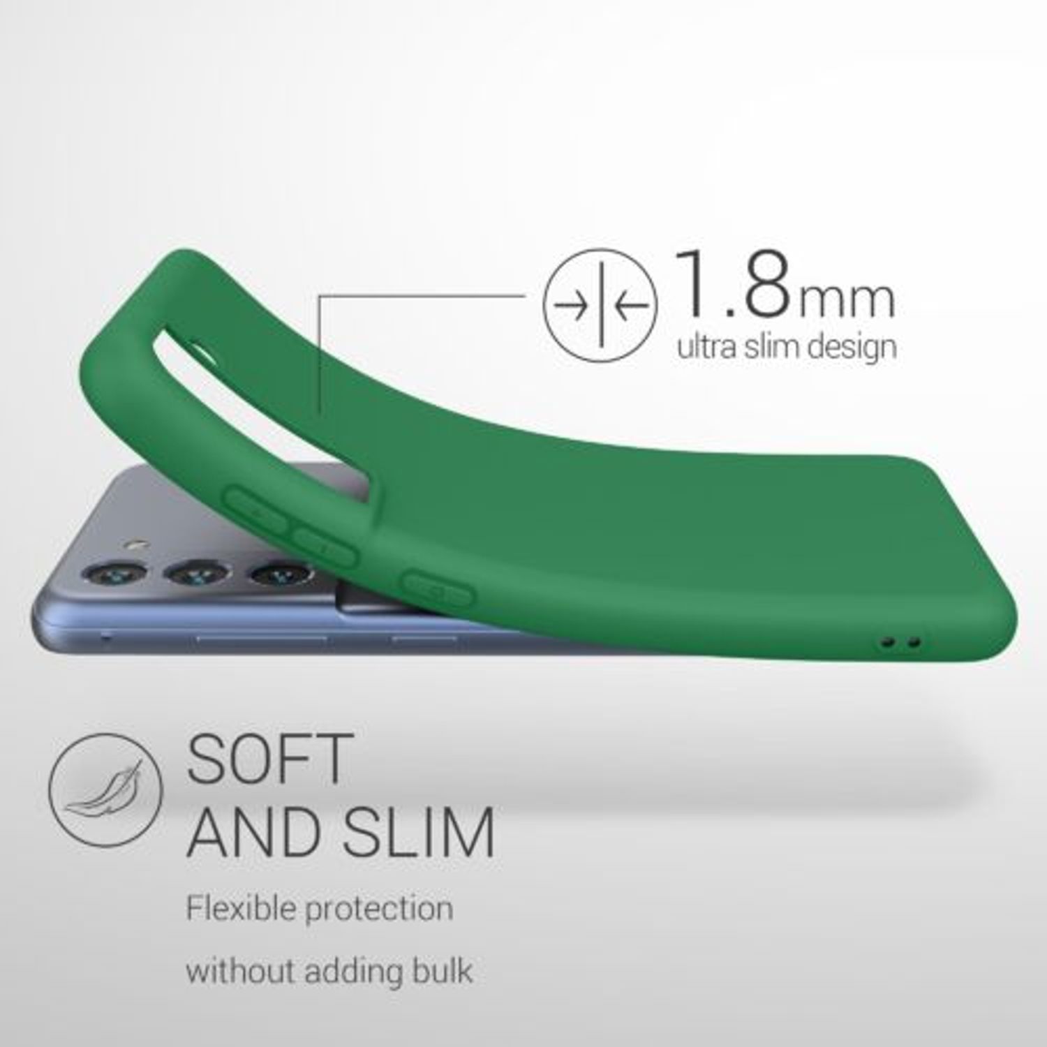 Husa Kwmobile pentru Samsung Galaxy S21 FE, Silicon, Verde, 55484.227 fotografia produsului View 2 L