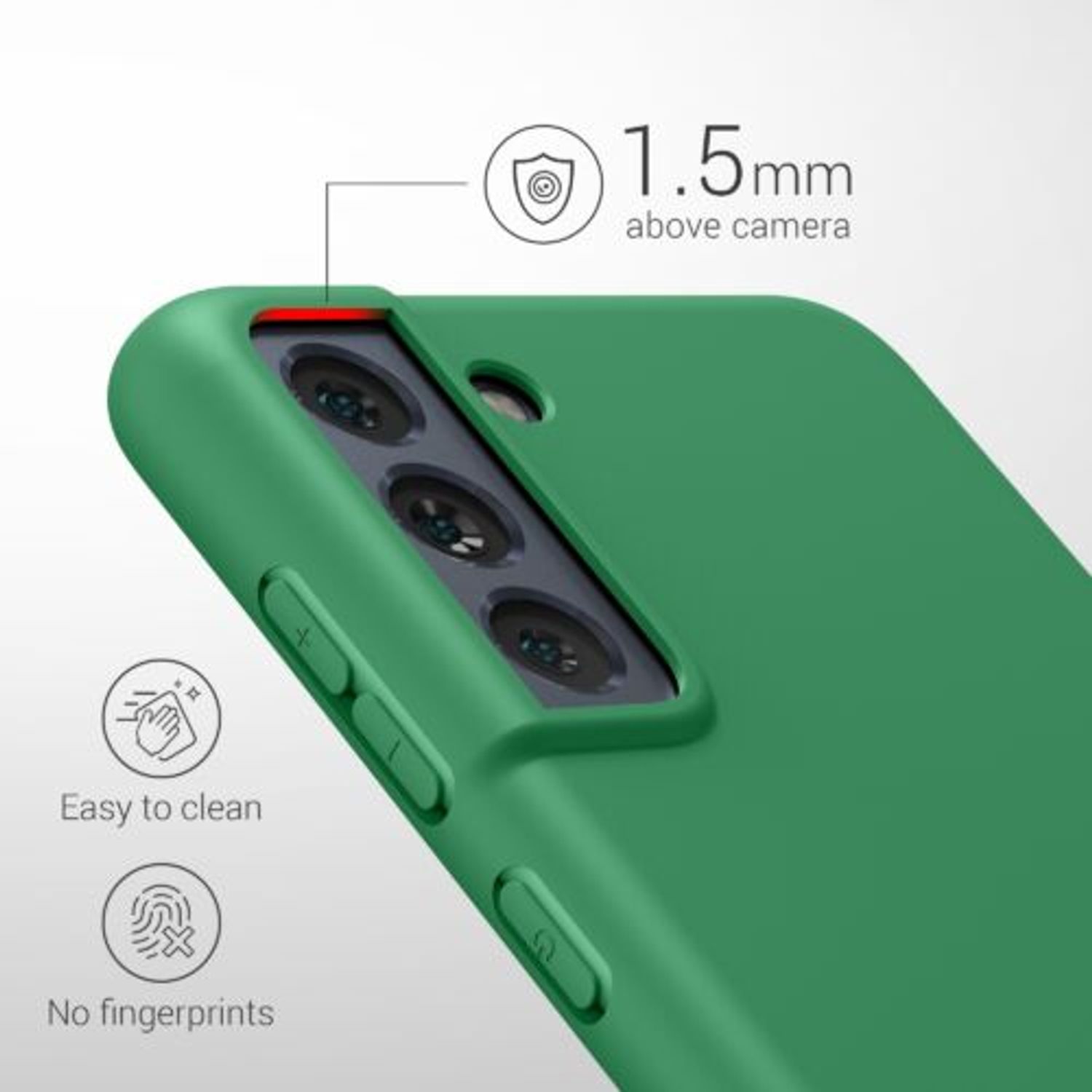 Husa Kwmobile pentru Samsung Galaxy S21 FE, Silicon, Verde, 55484.227 fotografia produsului View 3 L