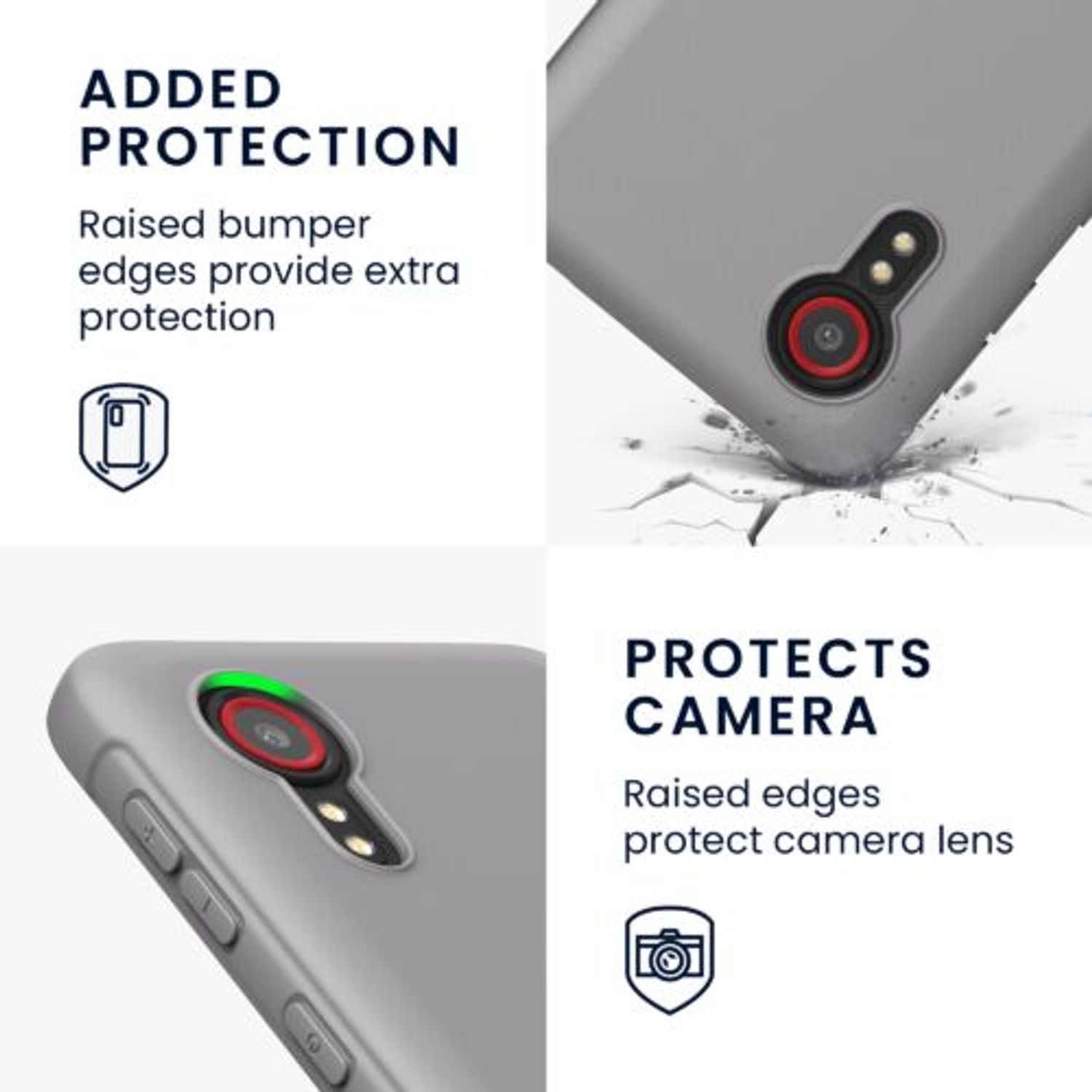 Husa Kwmobile pentru Samsung Galaxy Xcover 5, Silicon, Gri, 54536.155 fotografia produsului View 3 L