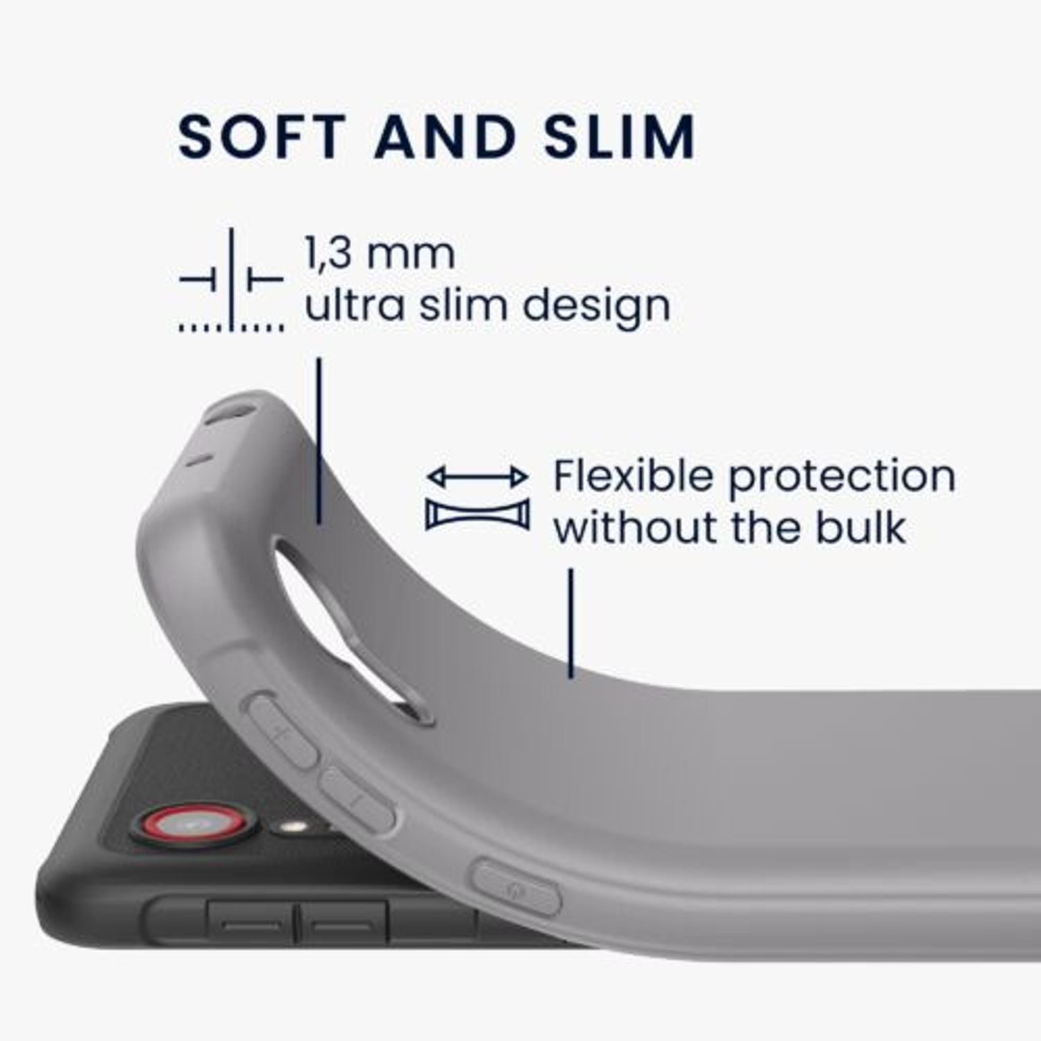 Husa Kwmobile pentru Samsung Galaxy Xcover 5, Silicon, Gri, 54536.155 fotografia produsului View 2 L