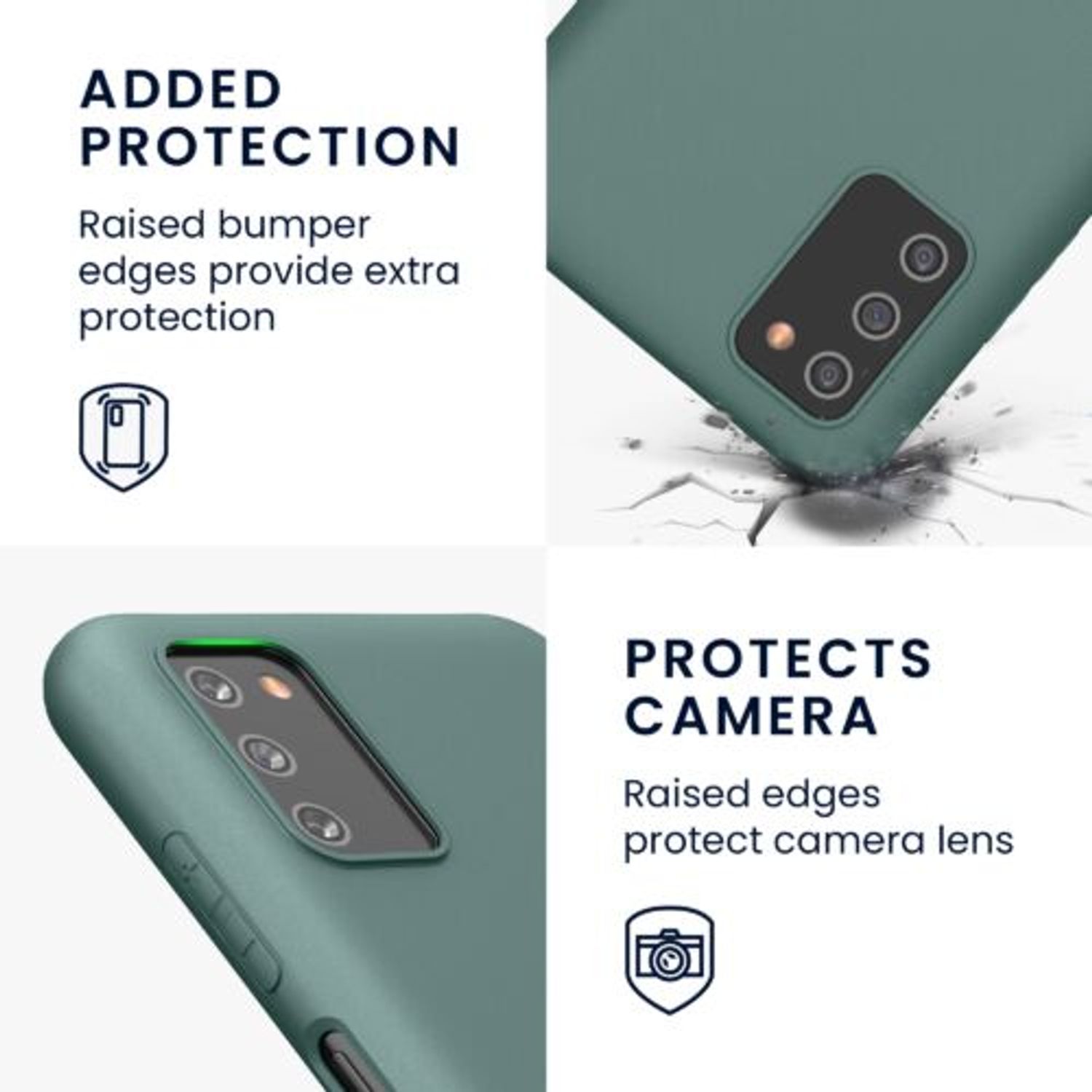 Husa Kwmobile pentru Samsung Galaxy A03s, Silicon, Verde, 56517.171 fotografia produsului View 3 L