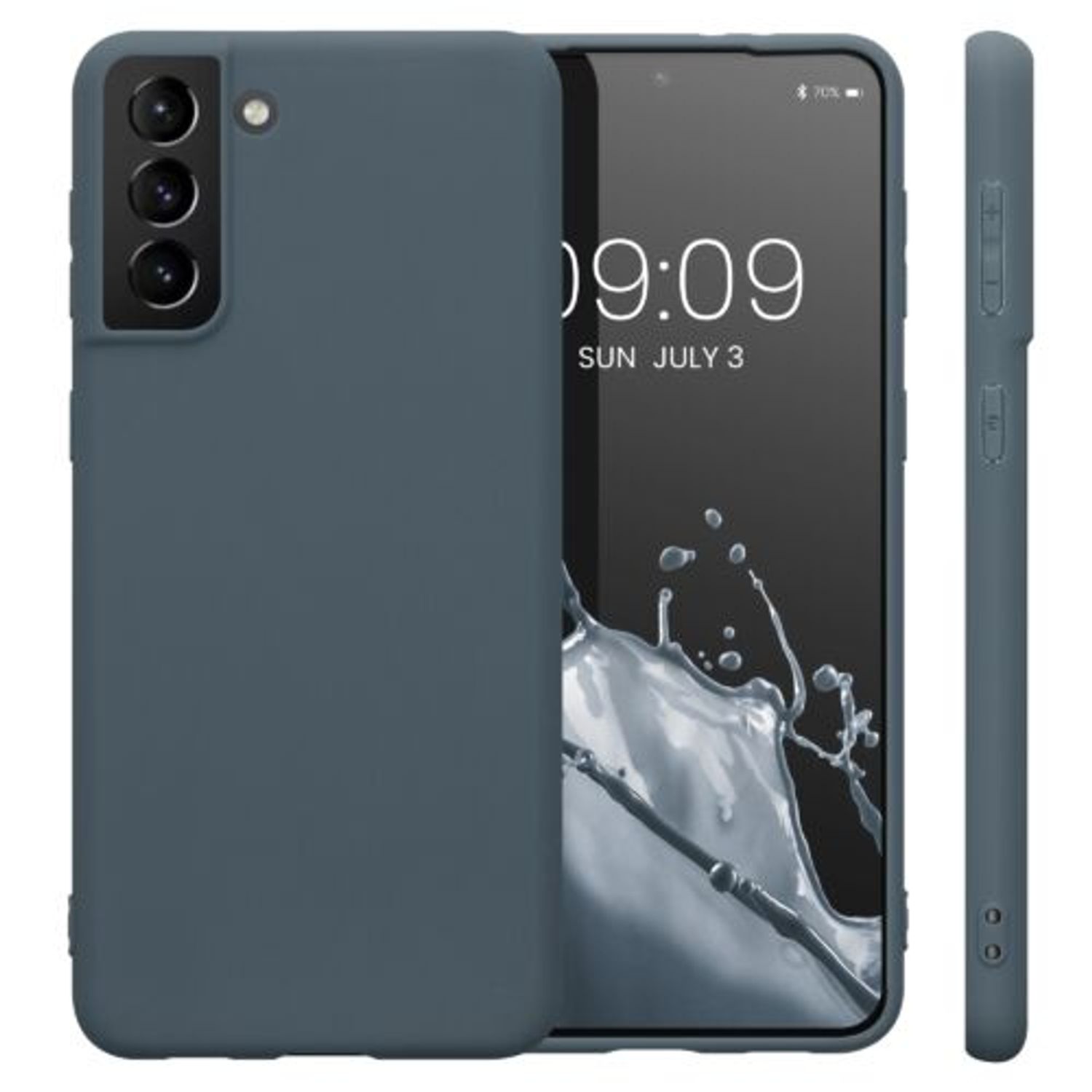 Husa Kwmobile pentru Samsung Galaxy S21 Plus, Silicon, Albastru, 54065.202 fotografia produsului