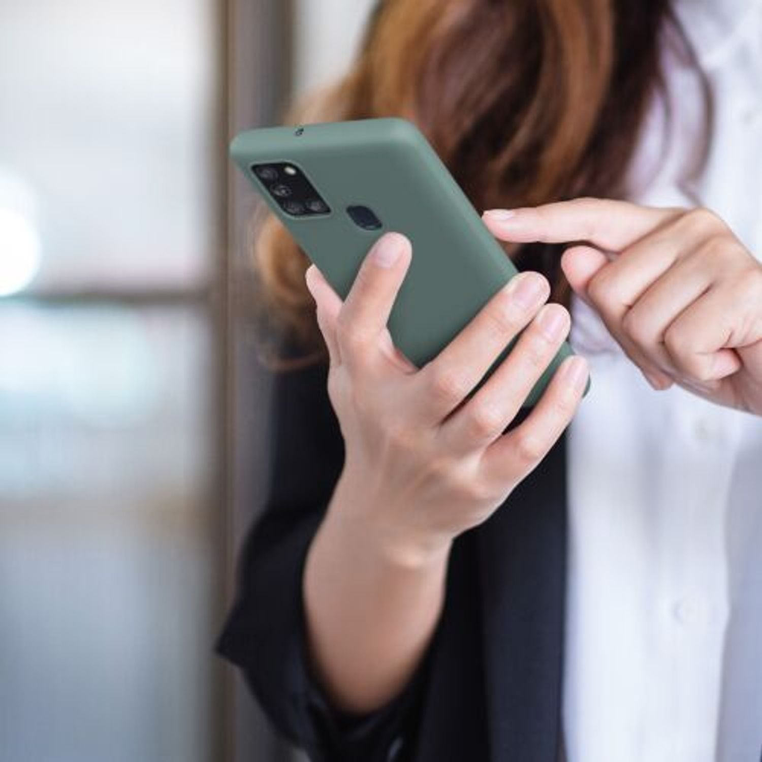 Husa Kwmobile pentru Samsung Galaxy A21s, Silicon, Verde, 52494.171 fotografia produsului View 4 L