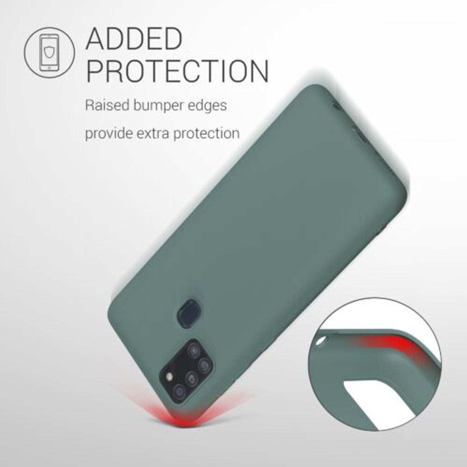 Husa Kwmobile pentru Samsung Galaxy A21s, Silicon, Verde, 52494.171 fotografia produsului View 5 L