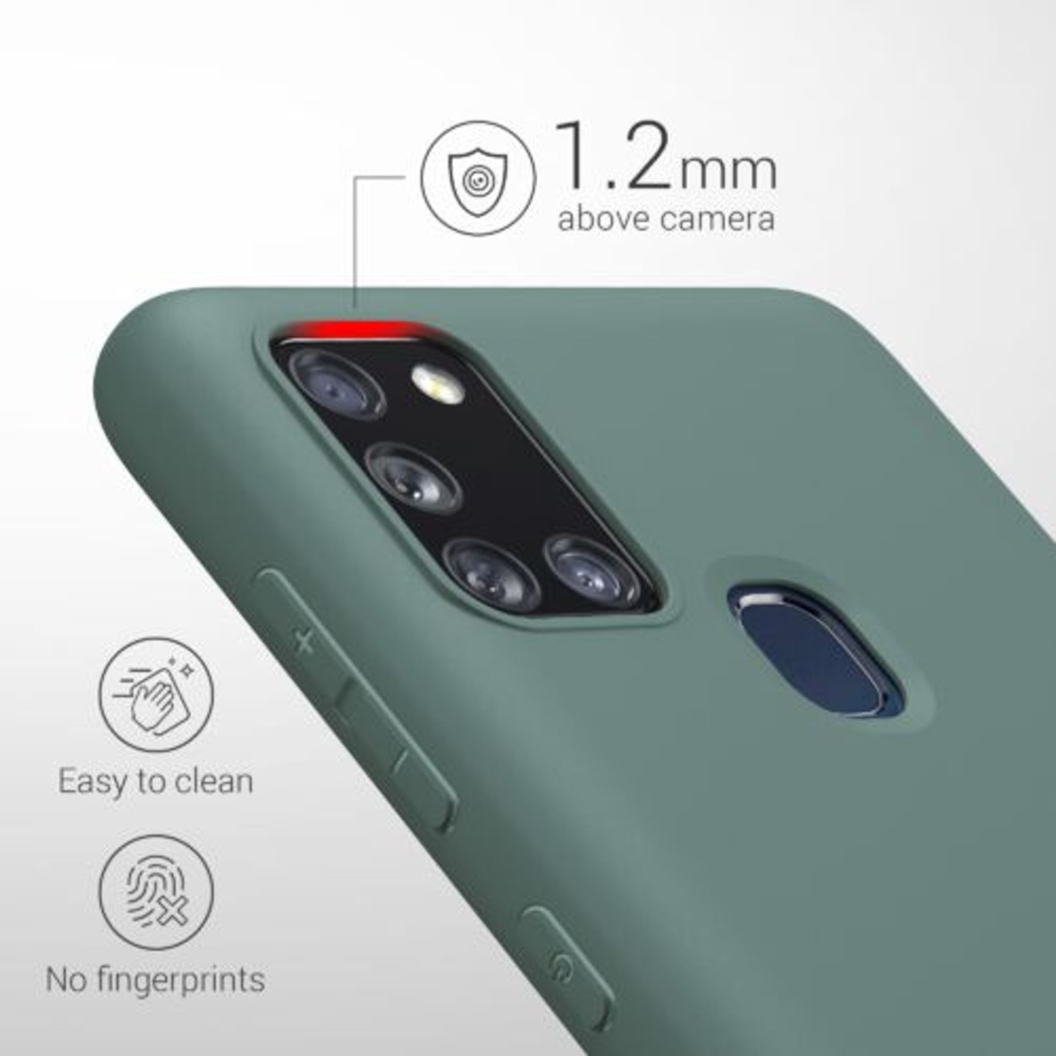 Husa Kwmobile pentru Samsung Galaxy A21s, Silicon, Verde, 52494.171 fotografia produsului View 6 L