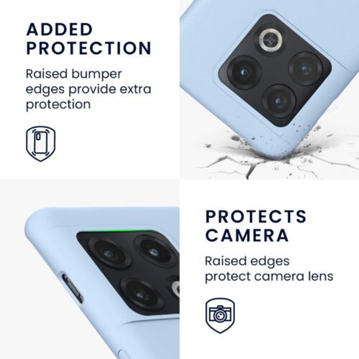 Husa Kwmobile pentru OnePlus 10 Pro, Silicon, Albastru, 57245.58 fotografia produsului View 4 L