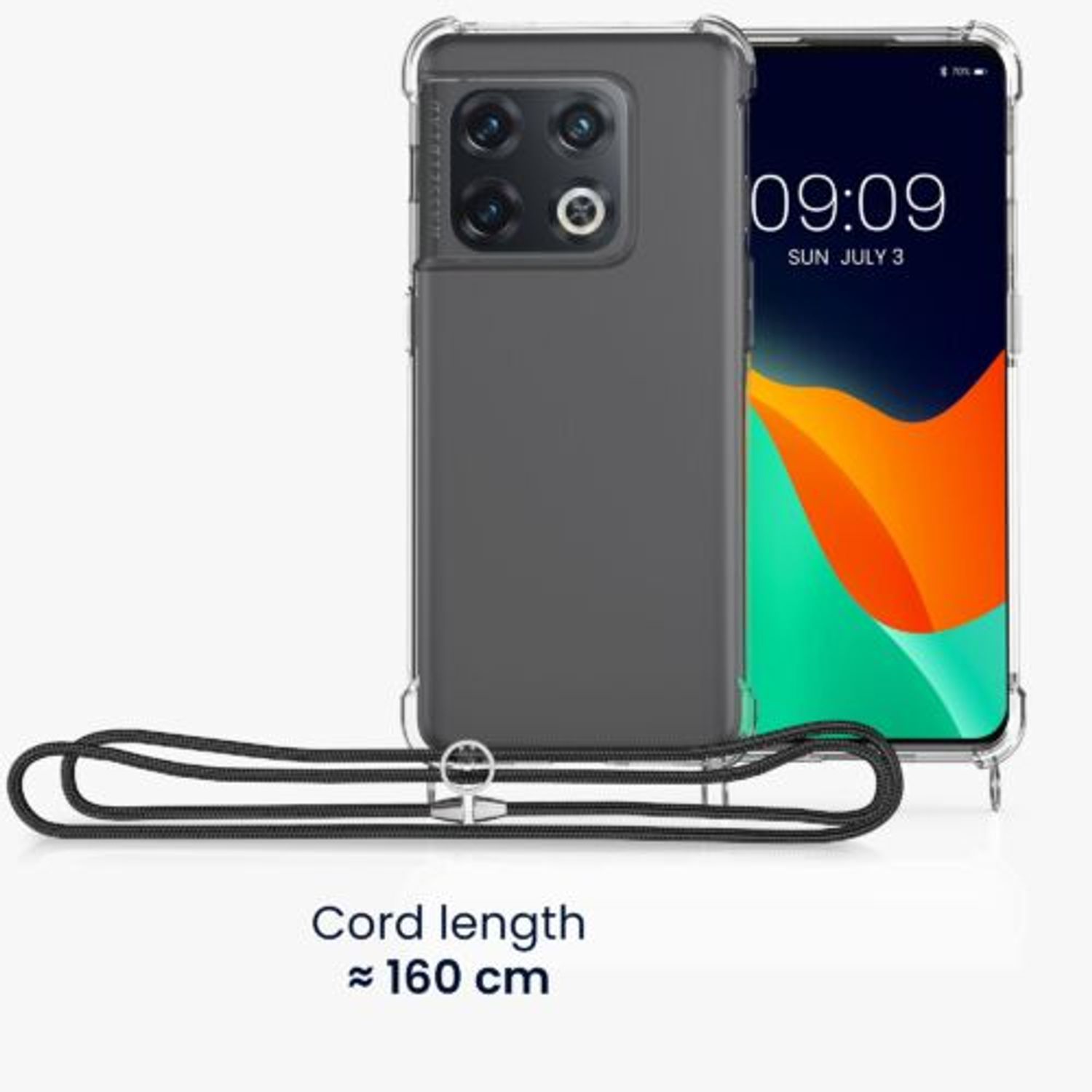 Husa Kwmobile pentru OnePlus 10 Pro, Silicon, Transparent/Negru, 57253.01 fotografia produsului View 12 L