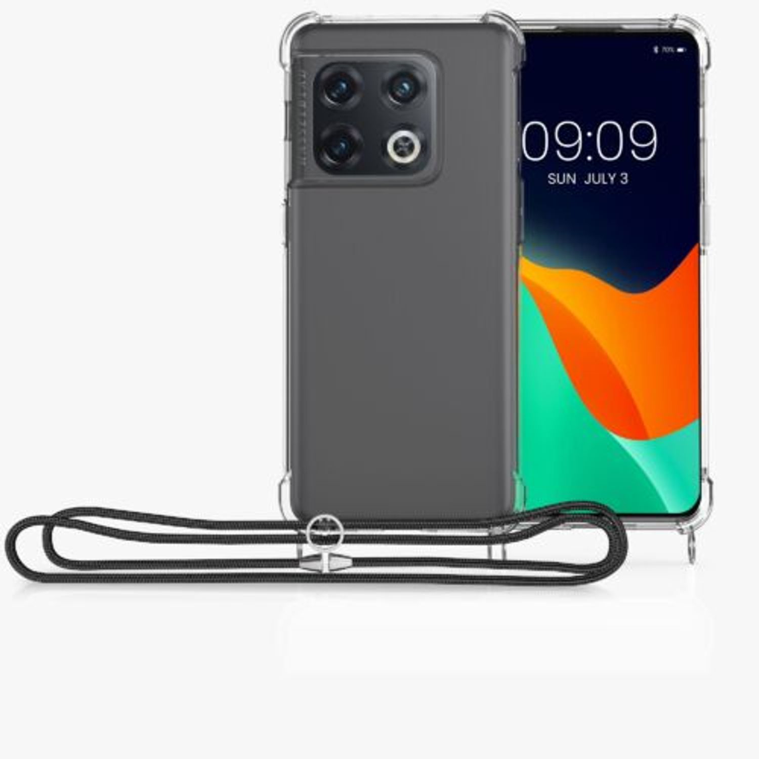 Husa Kwmobile pentru OnePlus 10 Pro, Silicon, Transparent/Negru, 57253.01 fotografia produsului View 7 L