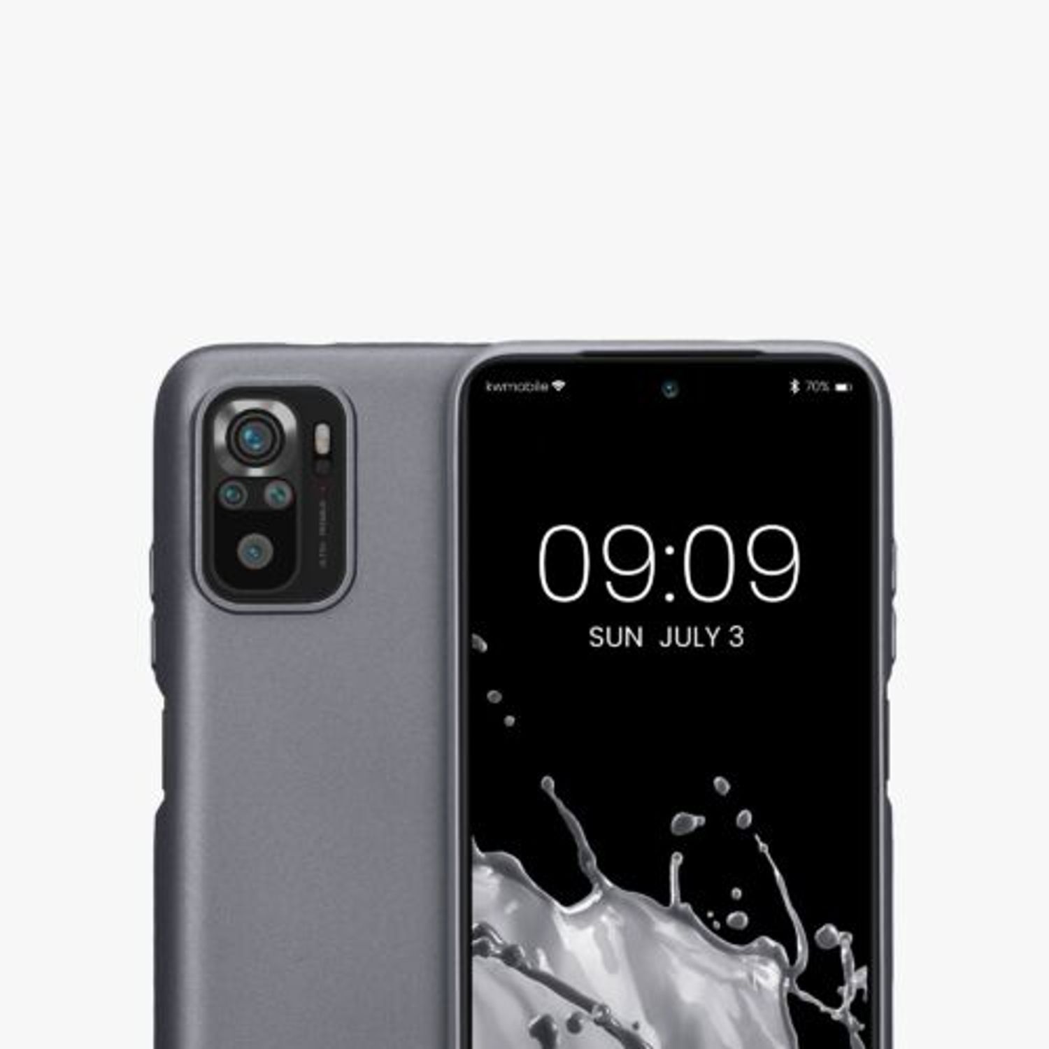 Husa Kwmobile pentru Xiaomi Redmi Note 10/Redmi Note 10S, Silicon, Gri, 57280.232 fotografia produsului View 8 L