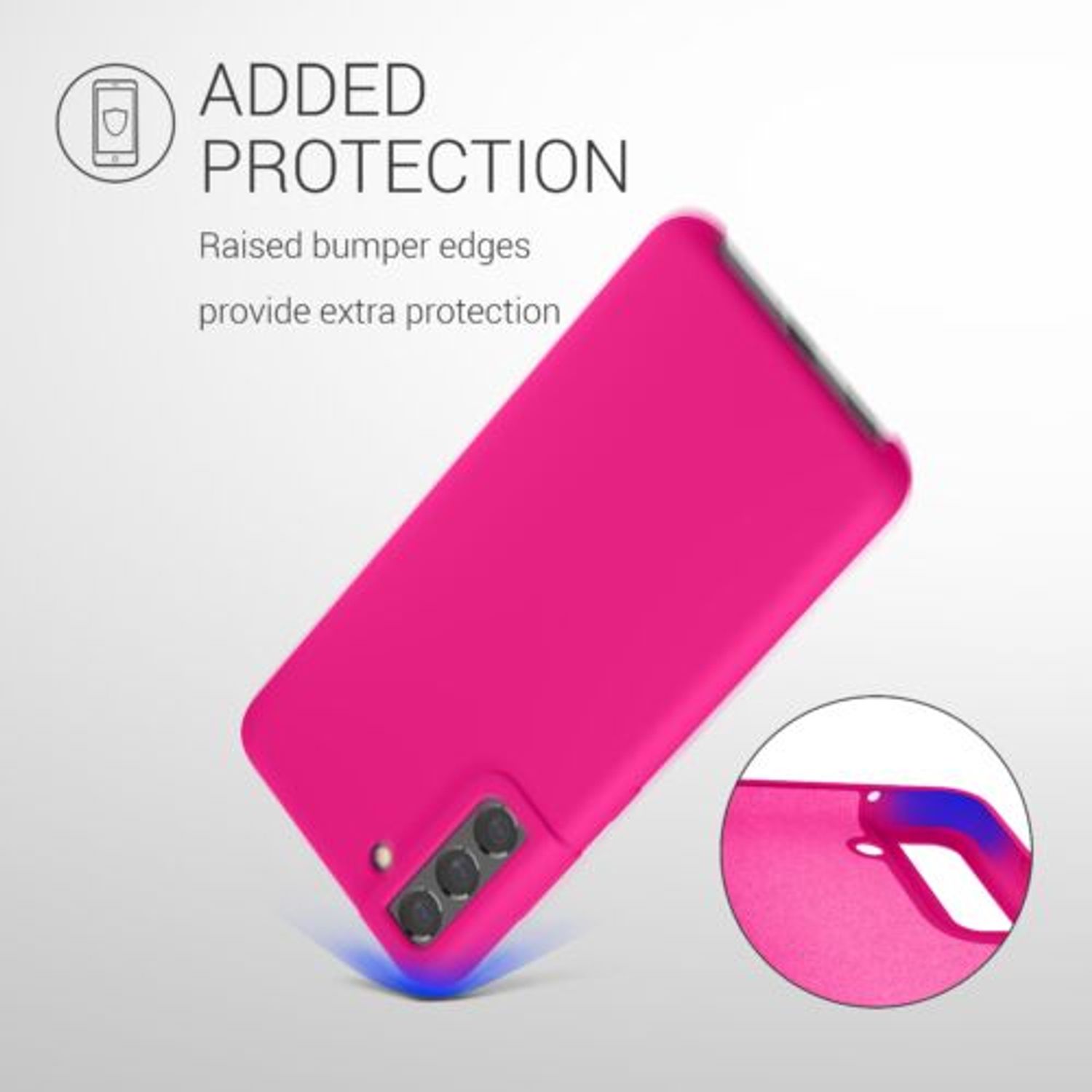 Husa Kwmobile pentru Samsung Galaxy S21 FE, Silicon, Roz, 55487.77 fotografia produsului View 5 L